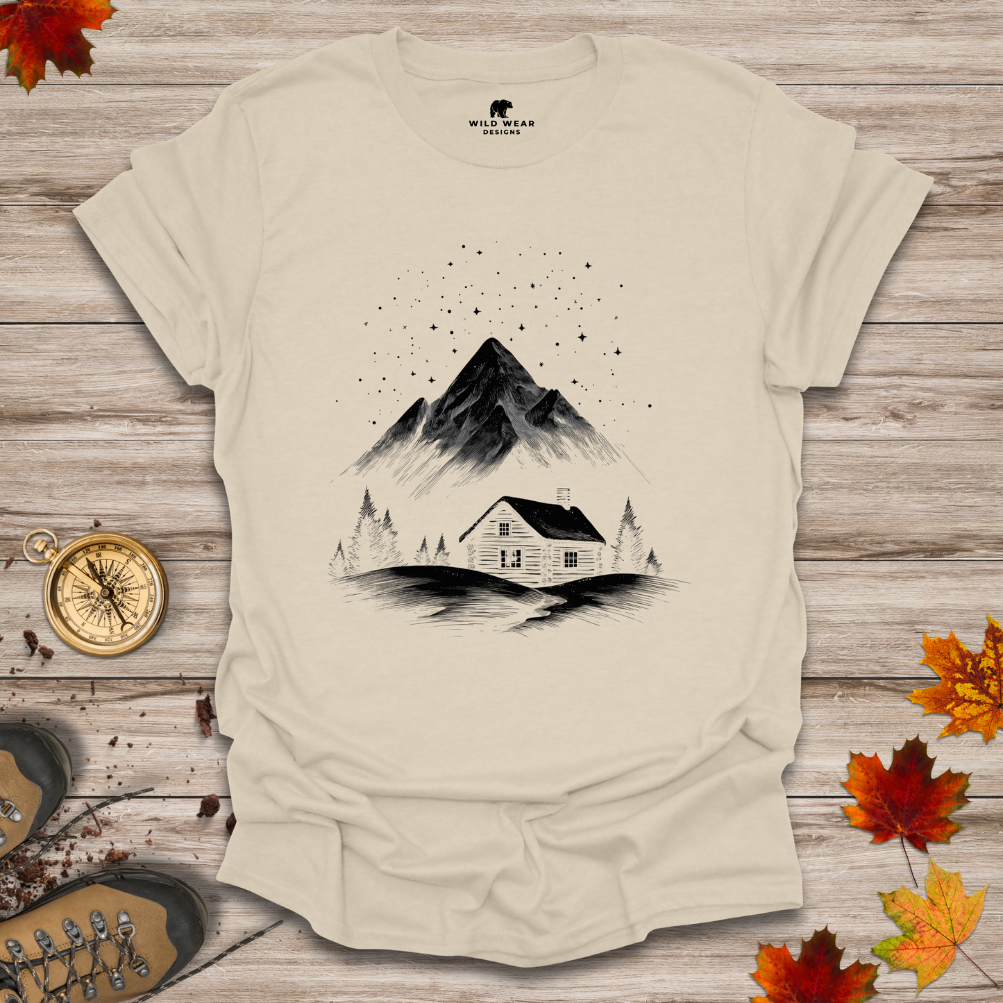 Starry Peaks Cabin T-Shirt