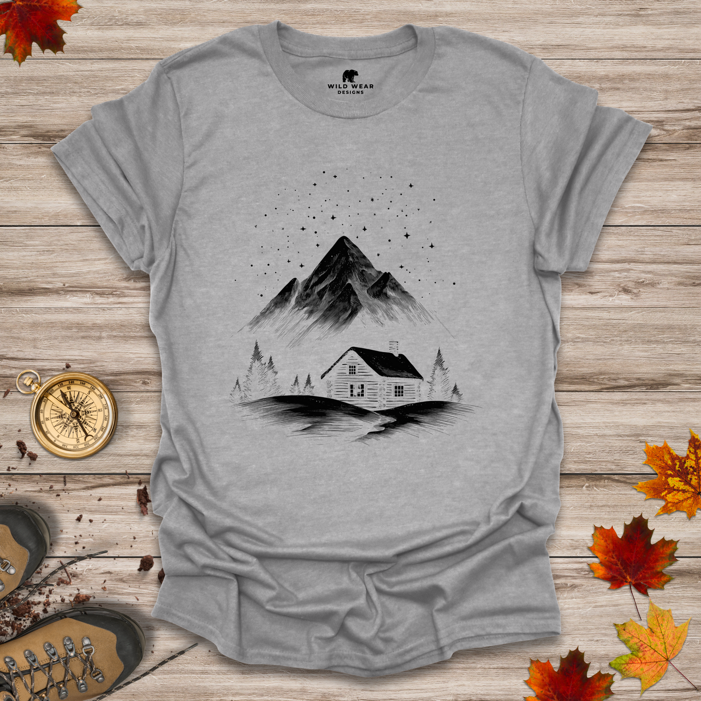 Starry Peaks Cabin T-Shirt