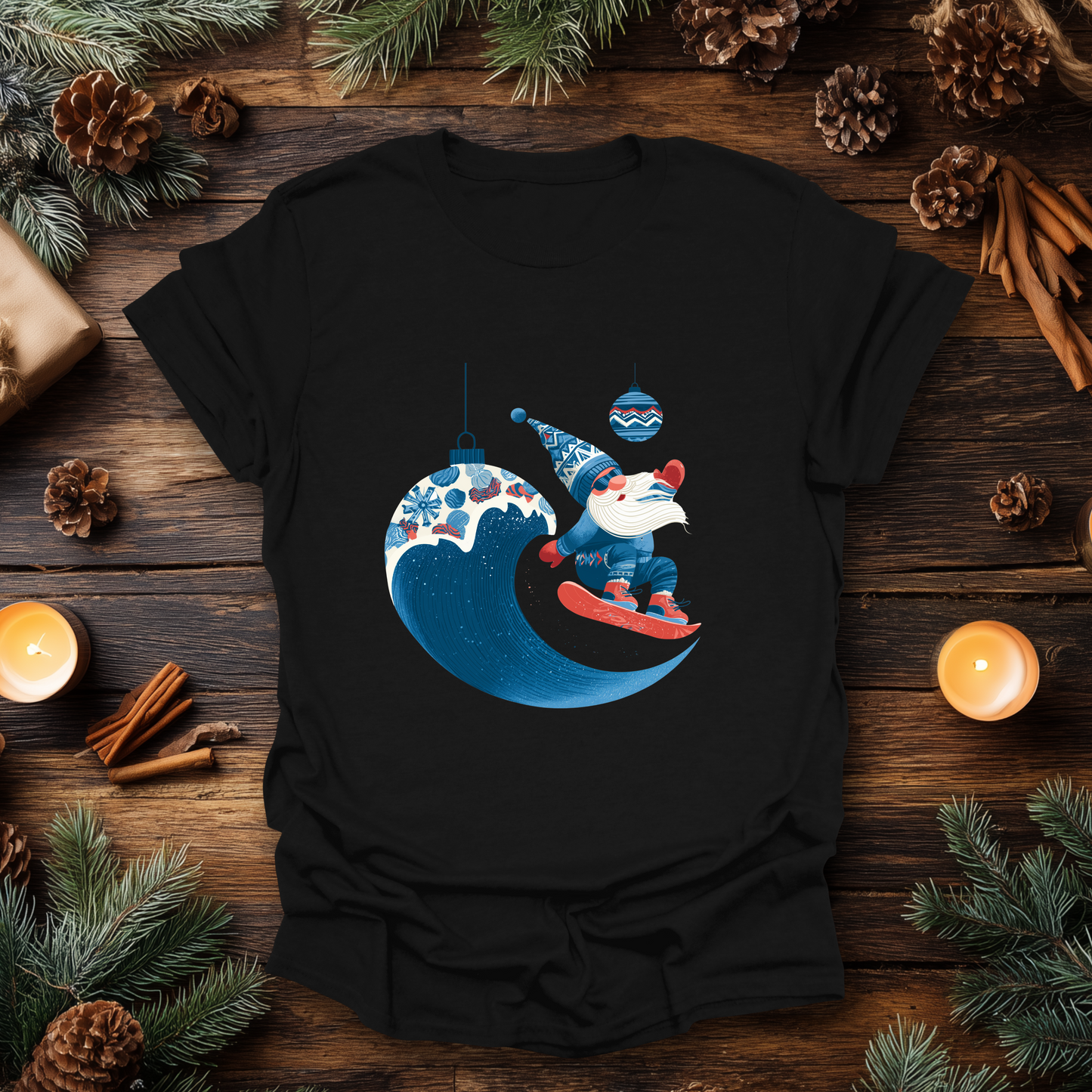 Surf’s Up Santa Gnome T-Shirt