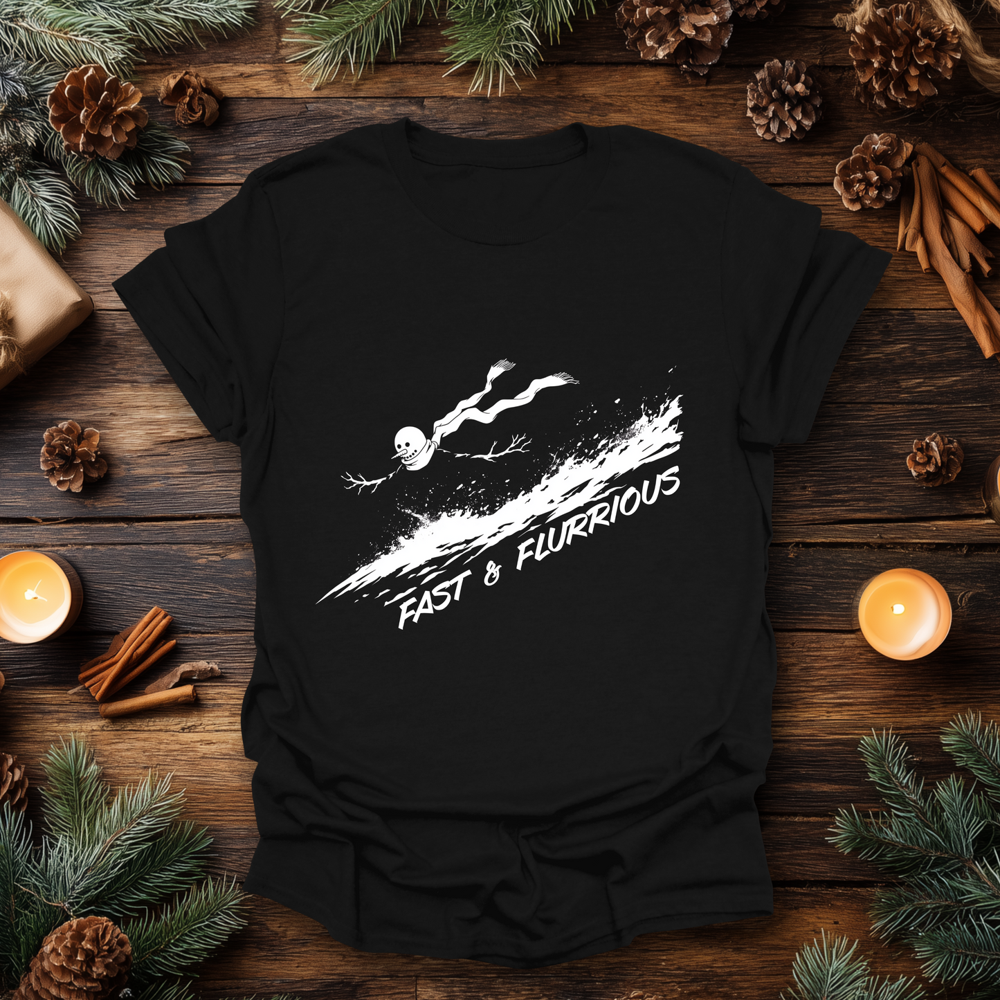 Fast & Flurrious Christmas Snowman T-Shirt