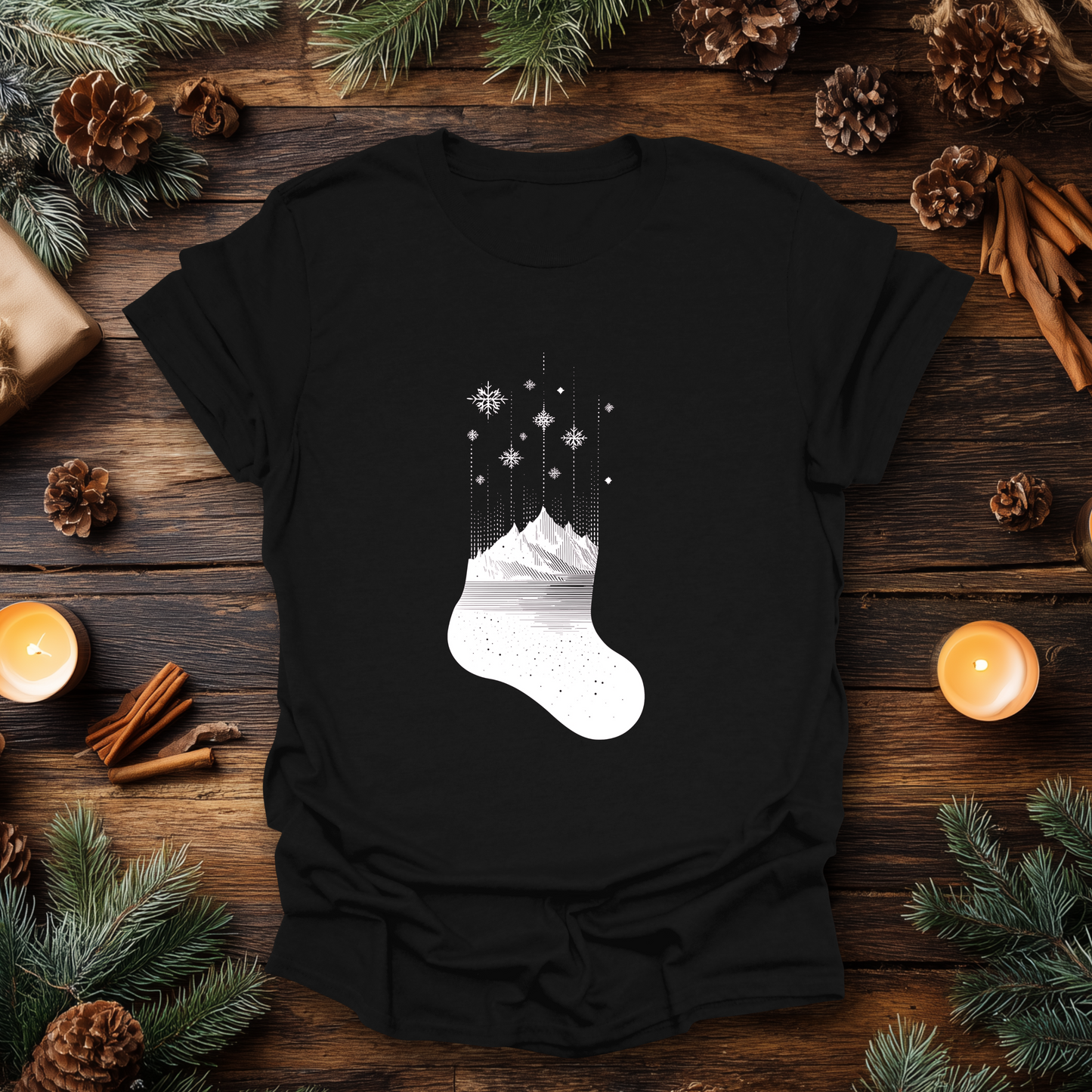 Alpine Christmas Stocking T-Shirt