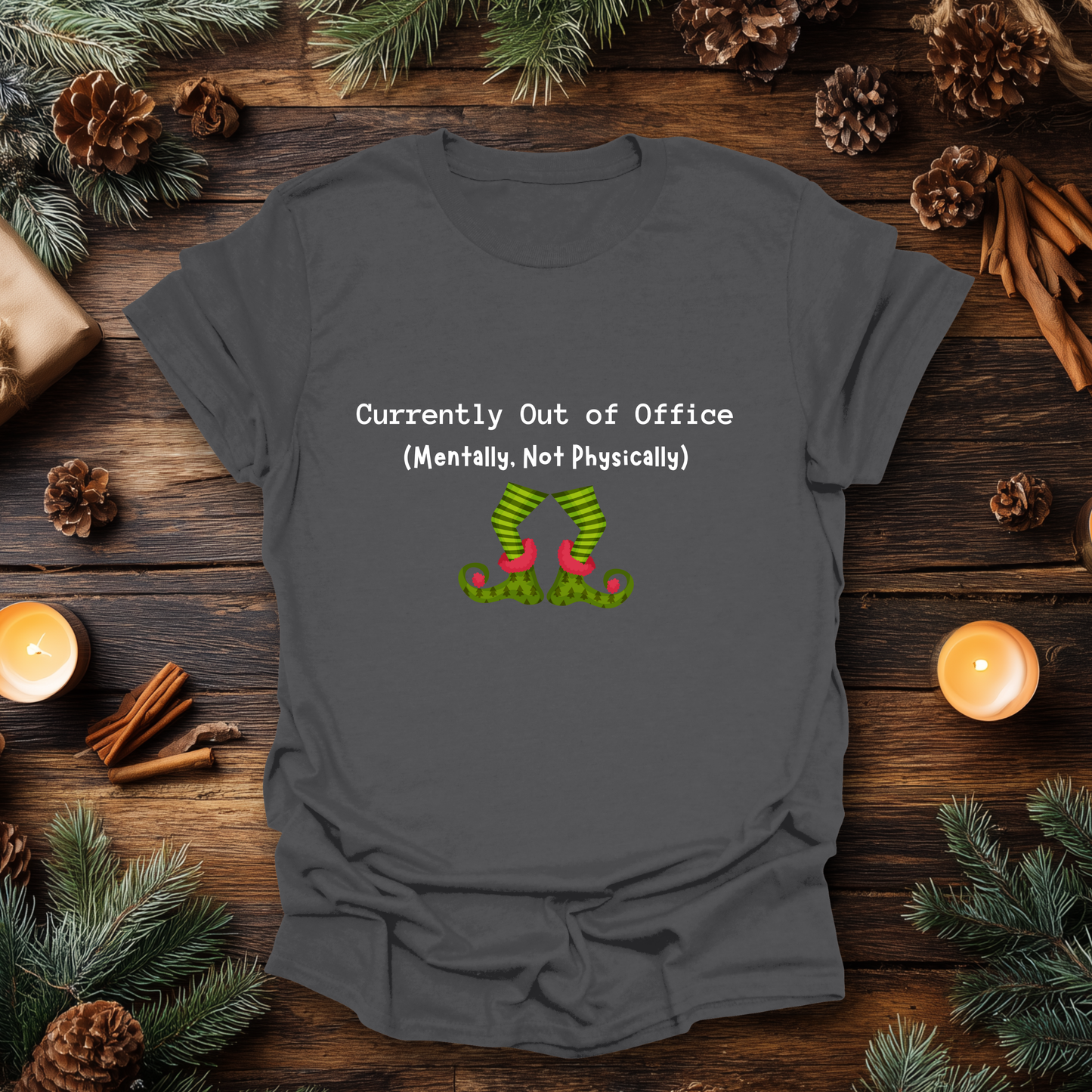 Out of Office (Mentally) Funny Christmas Tee T-Shirt