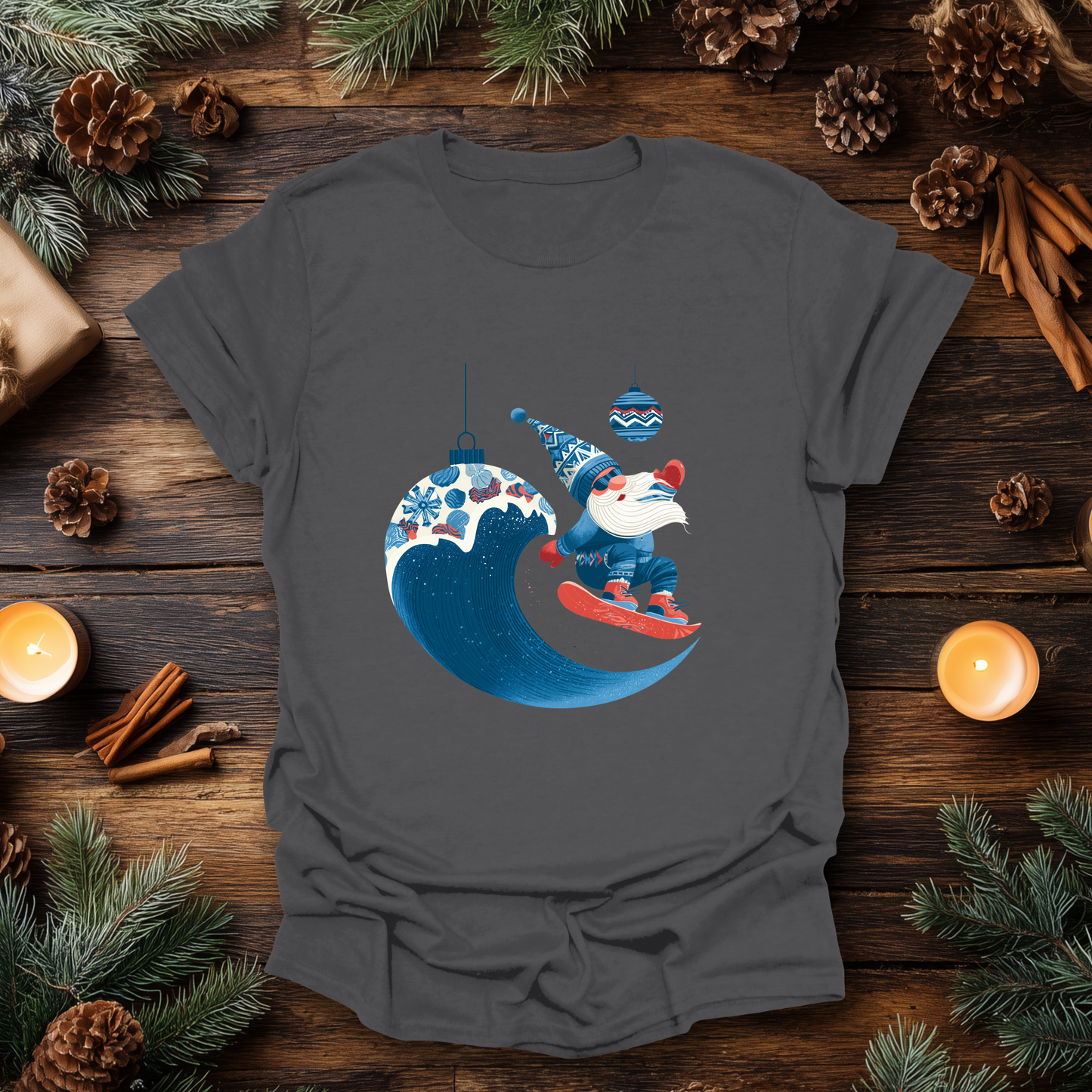 Surf’s Up Santa Gnome T-Shirt