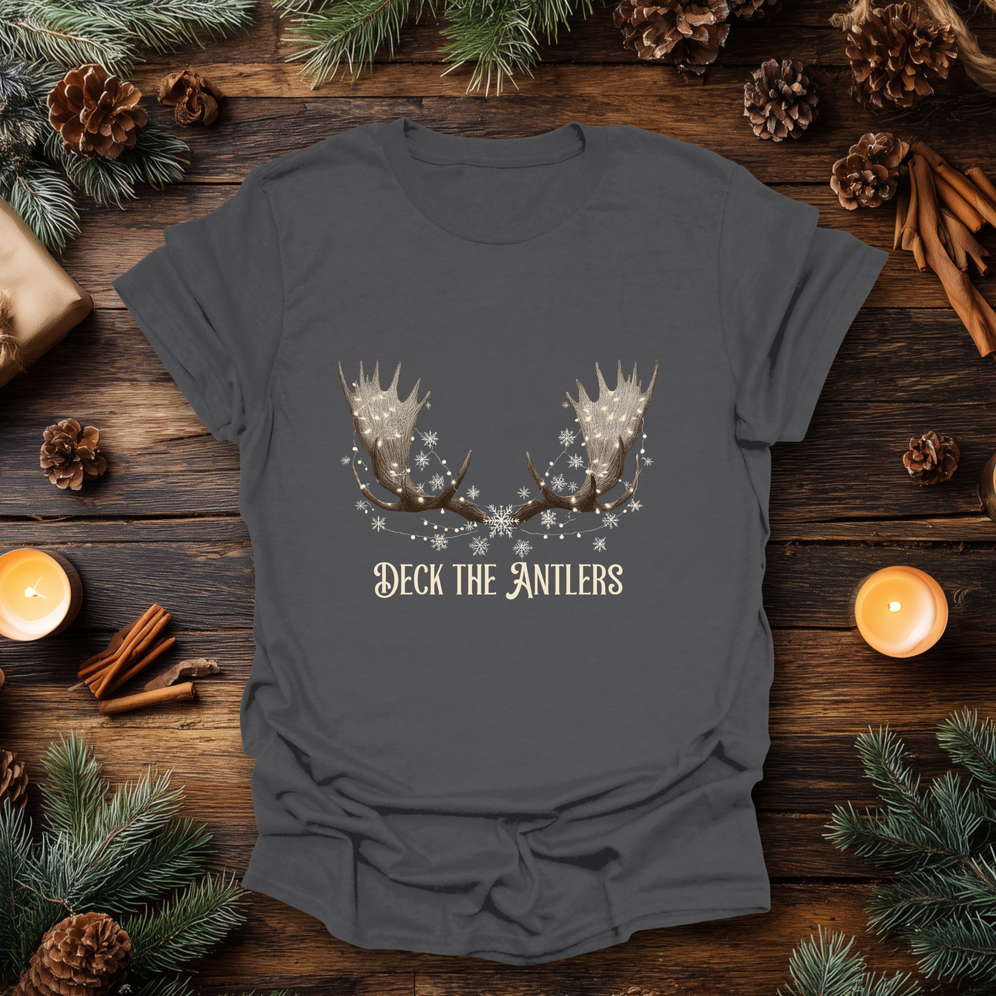 “Deck the Antlers” Christmas T-Shirt