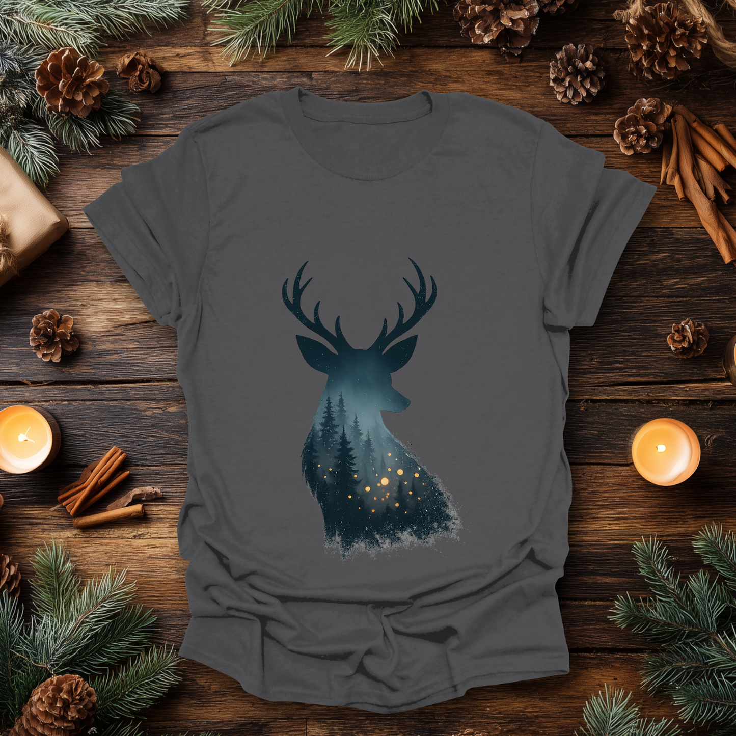 Enchanted Forest Deer Silhouette T-Shirt