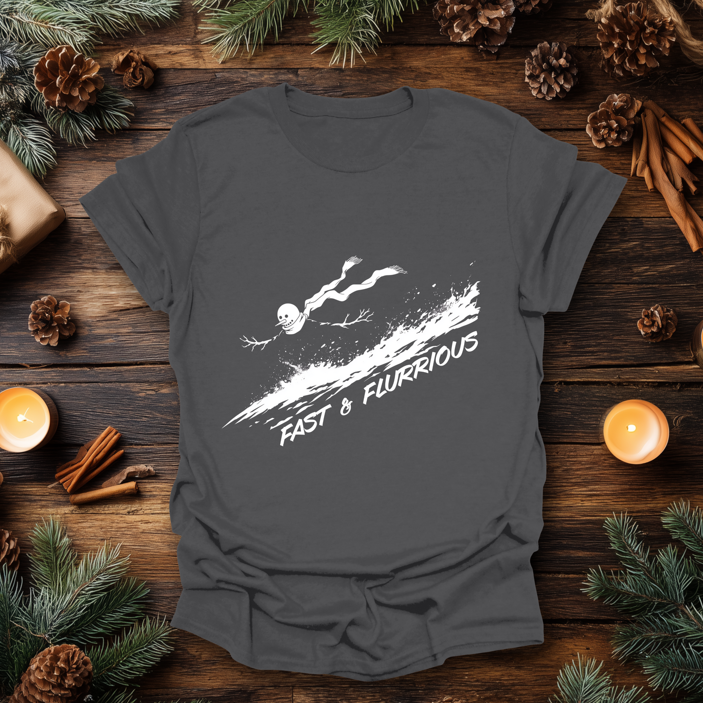 Fast & Flurrious Christmas Snowman T-Shirt