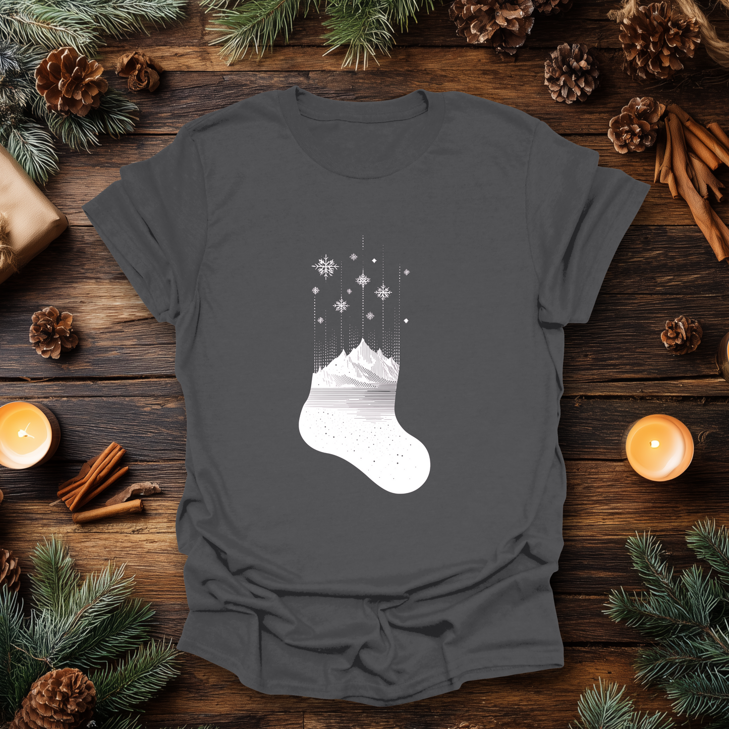 Alpine Christmas Stocking T-Shirt
