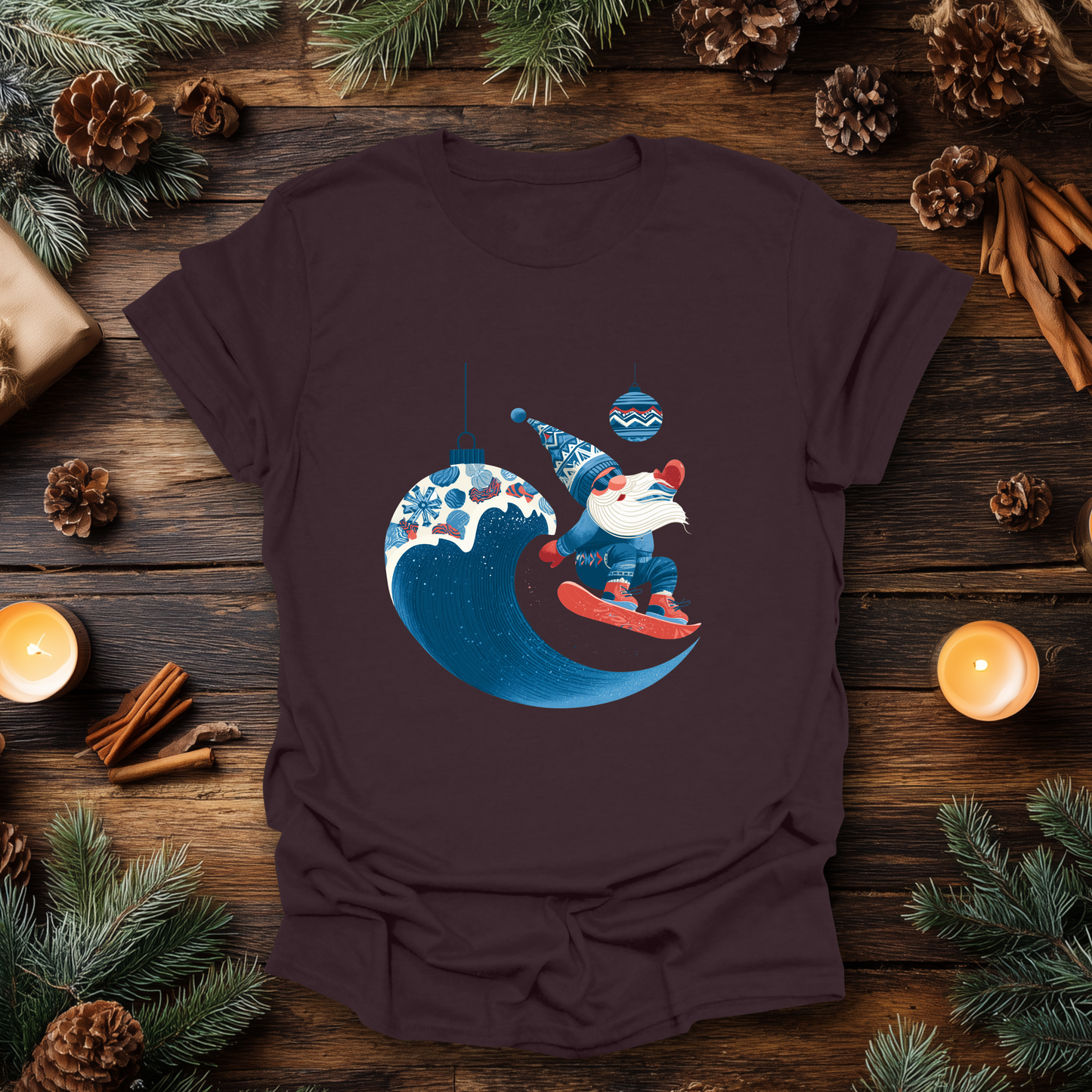 Surf’s Up Santa Gnome T-Shirt