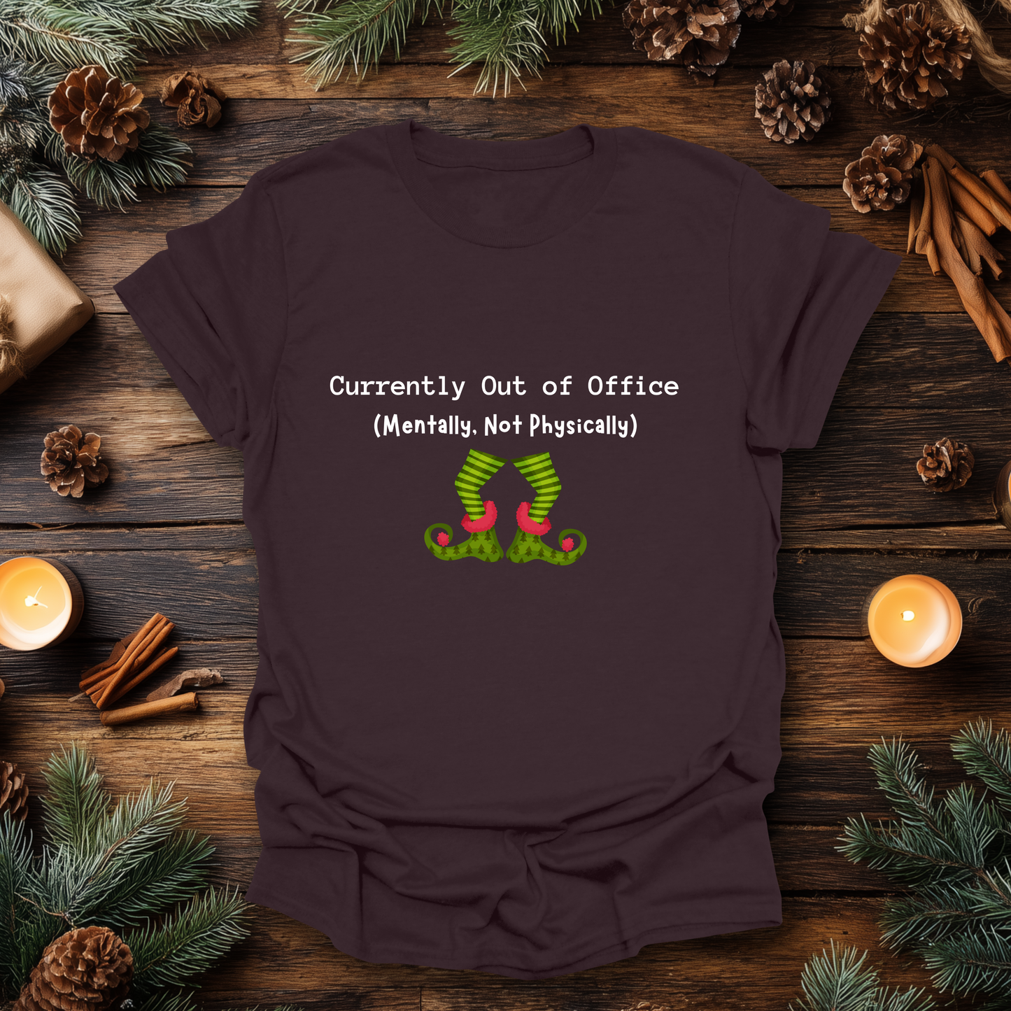 Out of Office (Mentally) Funny Christmas Tee T-Shirt