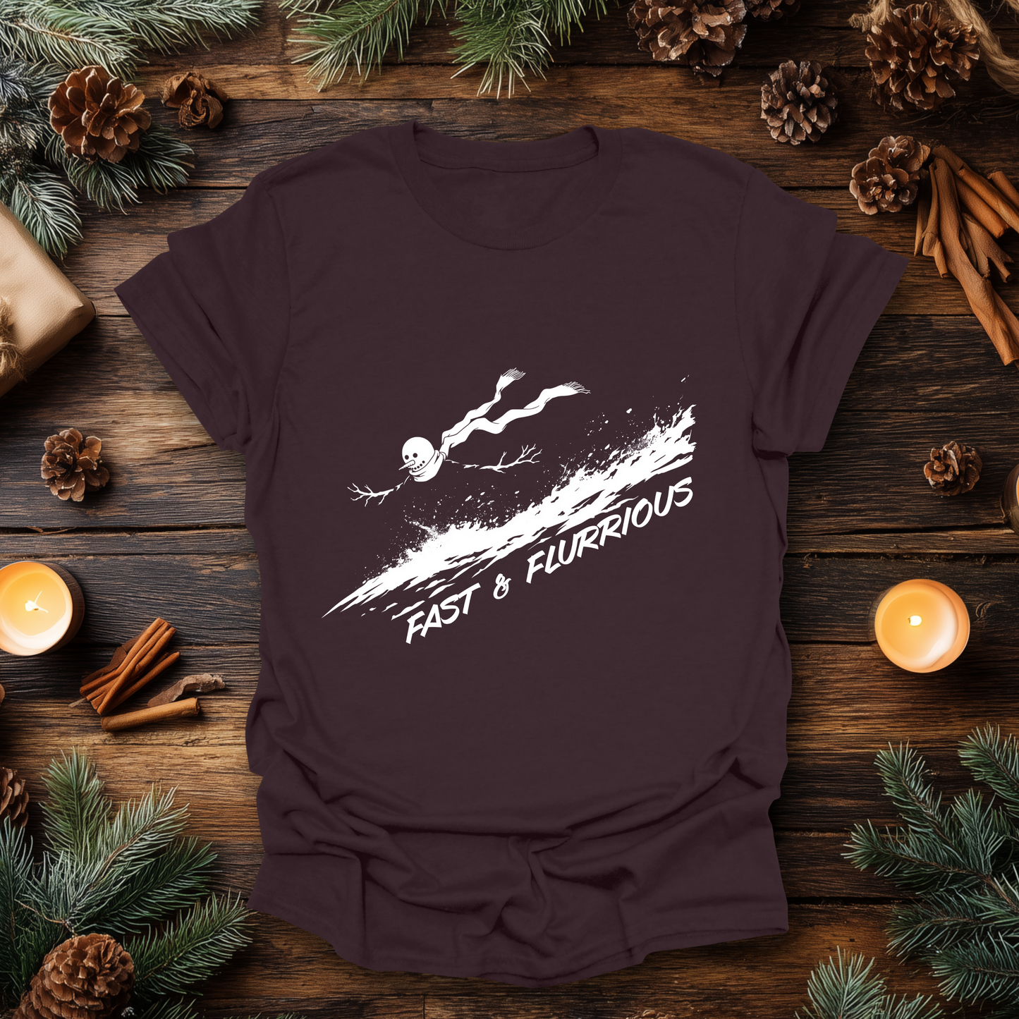 Fast & Flurrious Christmas Snowman T-Shirt