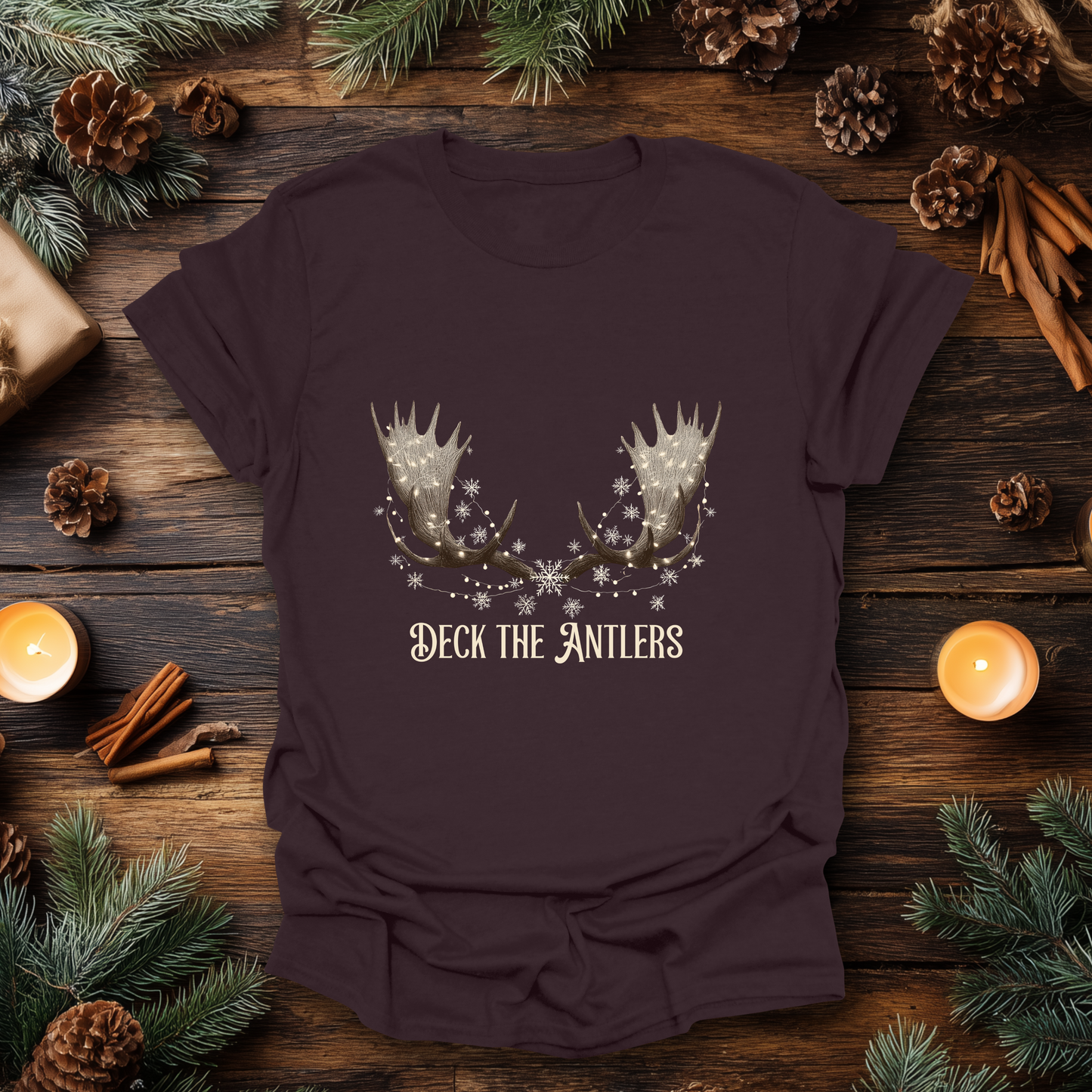 “Deck the Antlers” Christmas T-Shirt