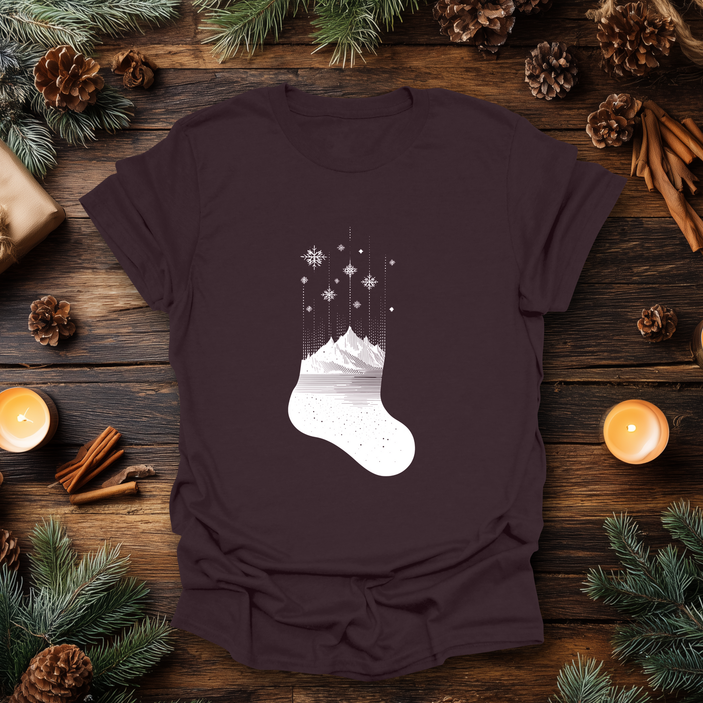 Alpine Christmas Stocking T-Shirt