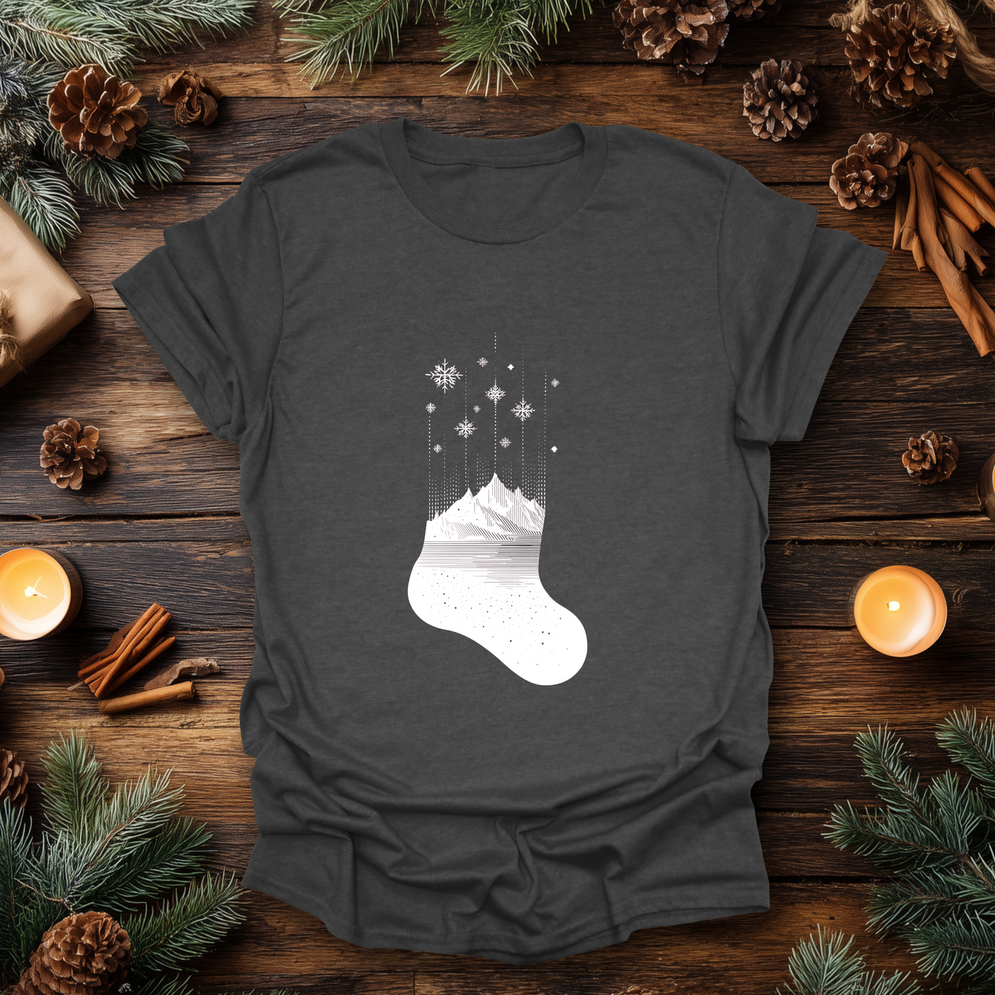 Alpine Christmas Stocking T-Shirt