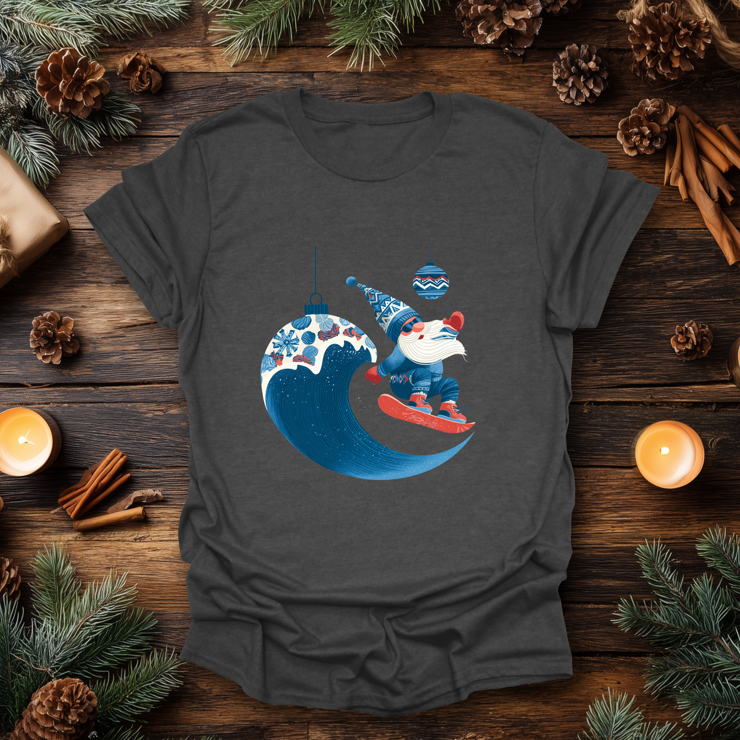 Surf’s Up Santa Gnome T-Shirt