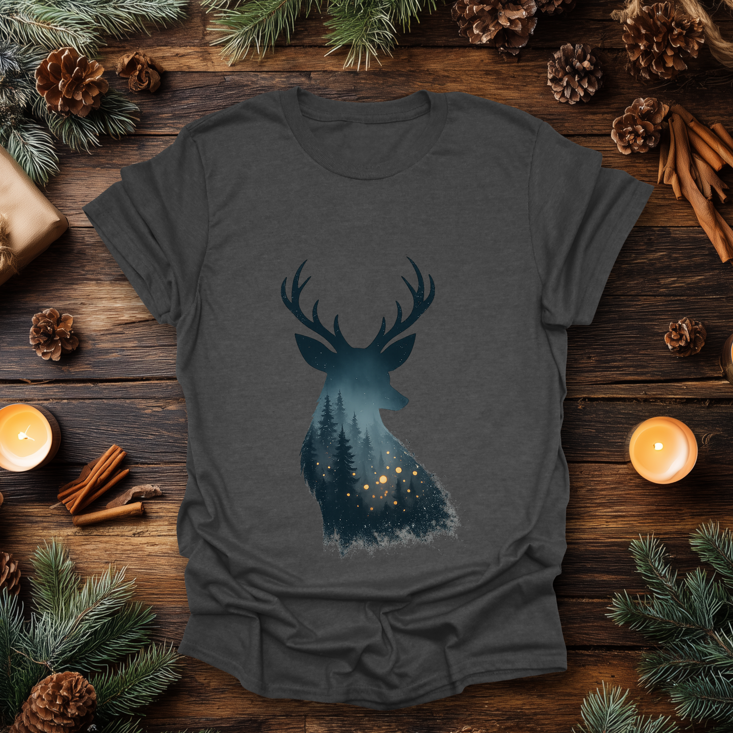Enchanted Forest Deer Silhouette T-Shirt