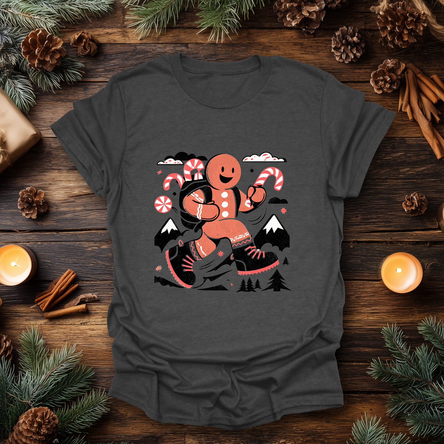 Trail Mix – Gingerbread Hiking Christmas T-Shirt