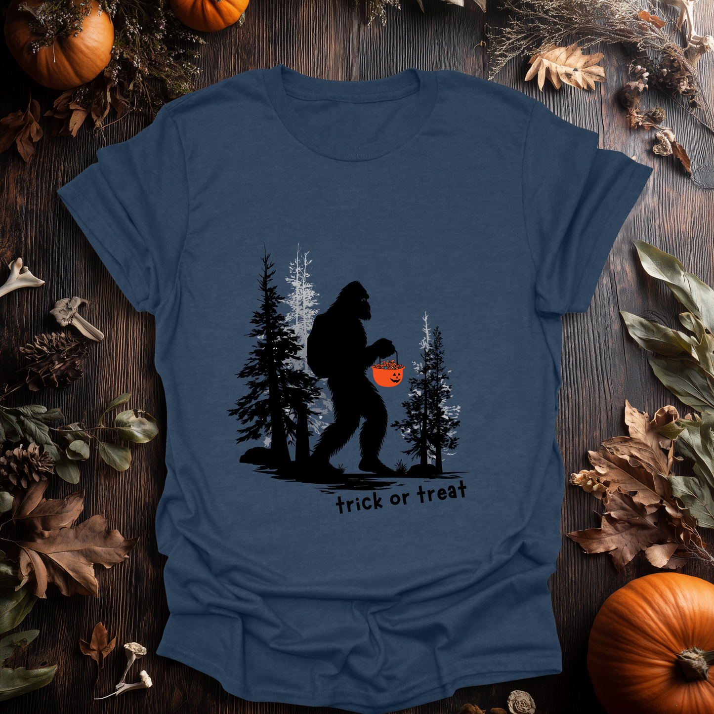 Trick-or-Treat Sasquatch Halloween T-Shirt