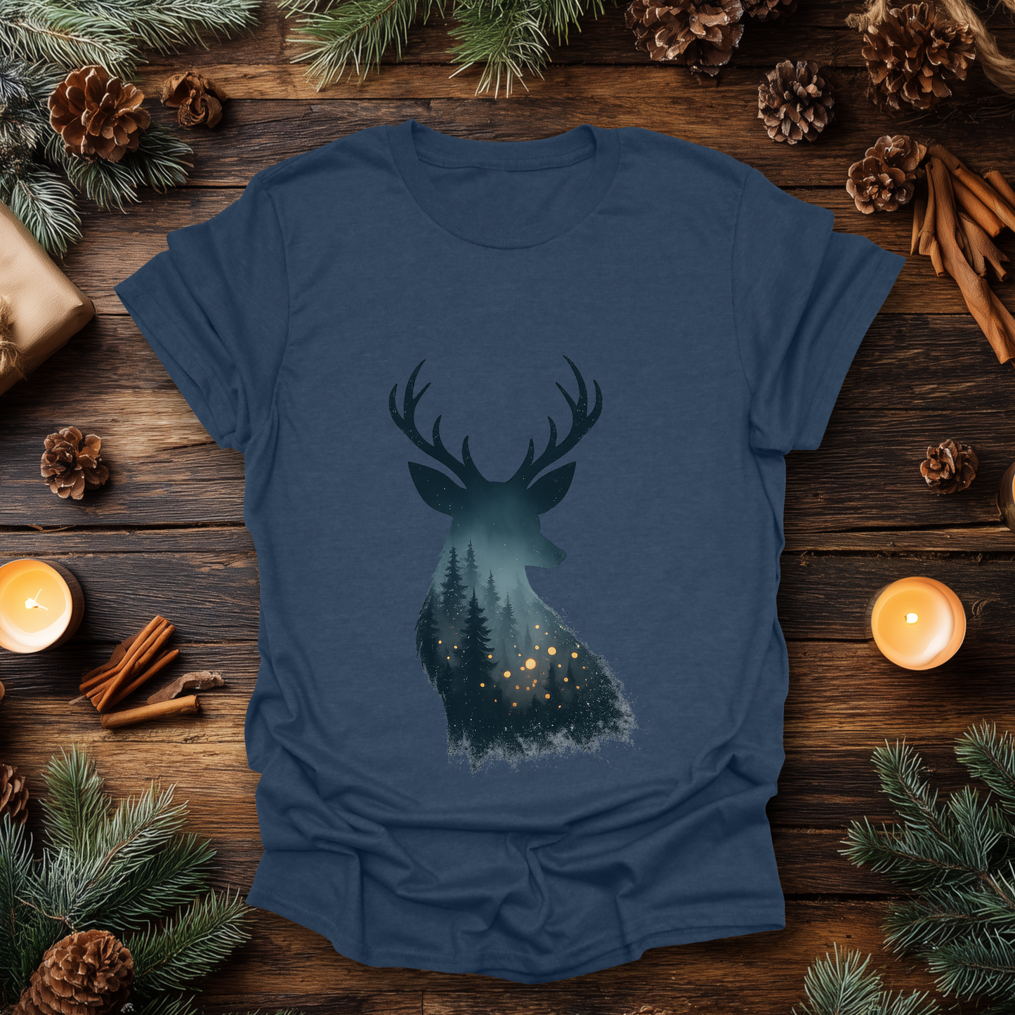 Enchanted Forest Deer Silhouette T-Shirt