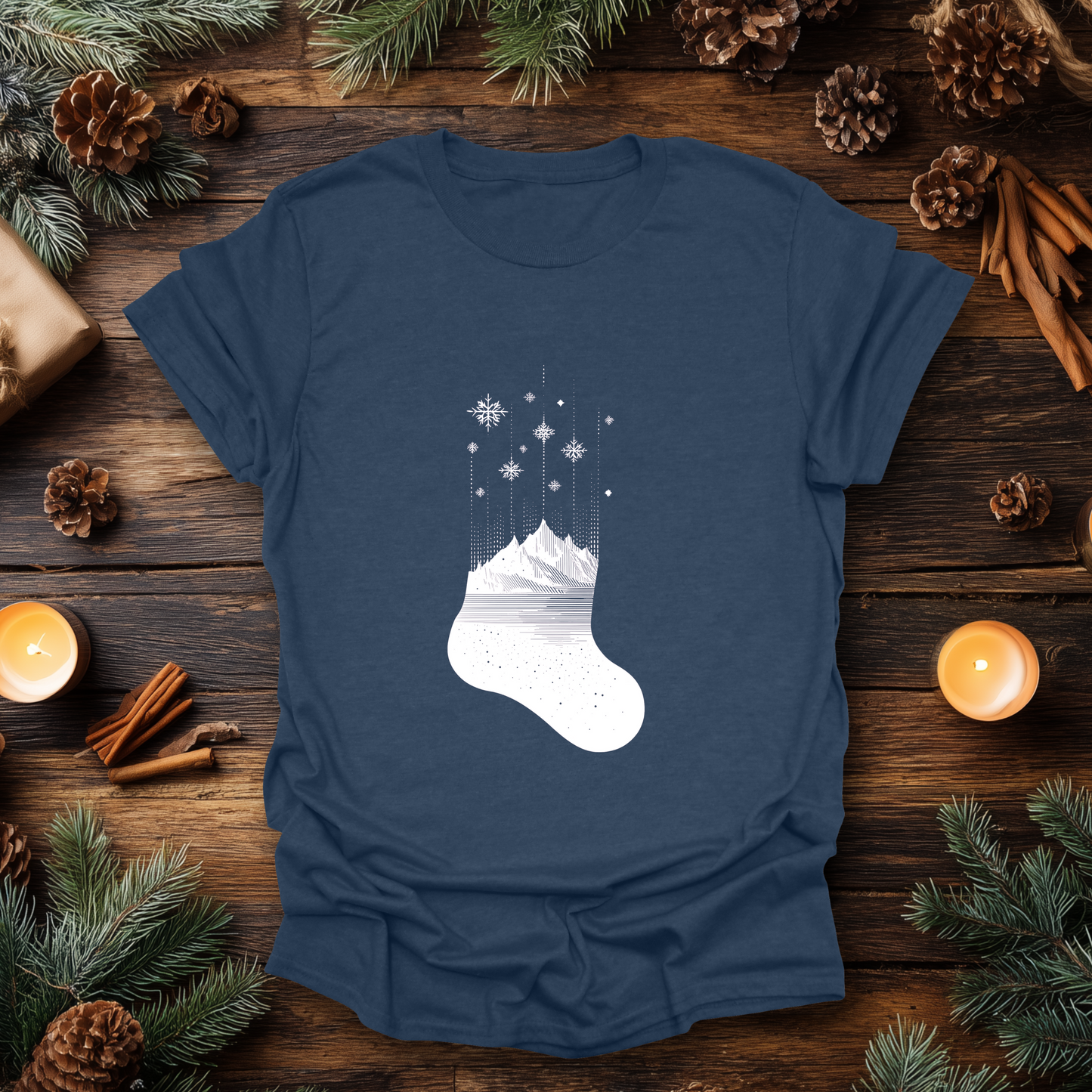 Alpine Christmas Stocking T-Shirt
