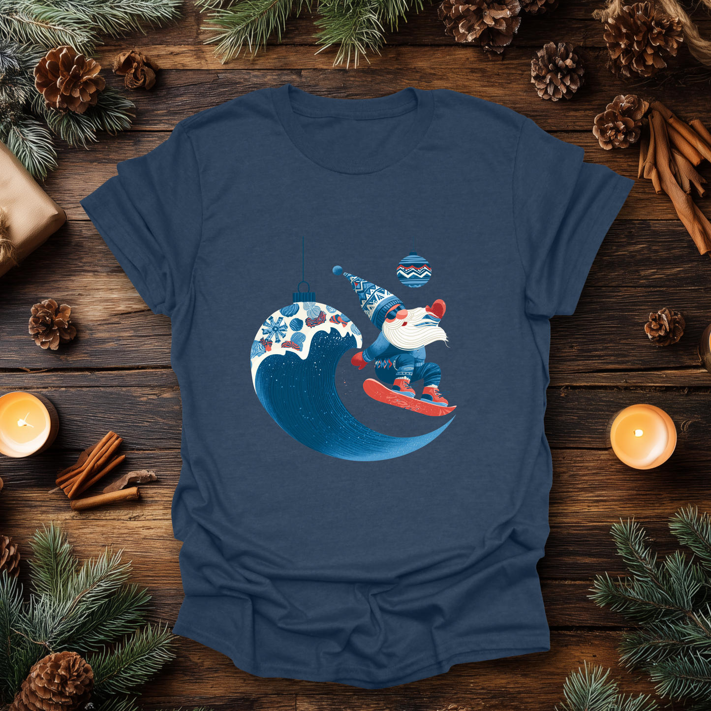 Surf’s Up Santa Gnome T-Shirt