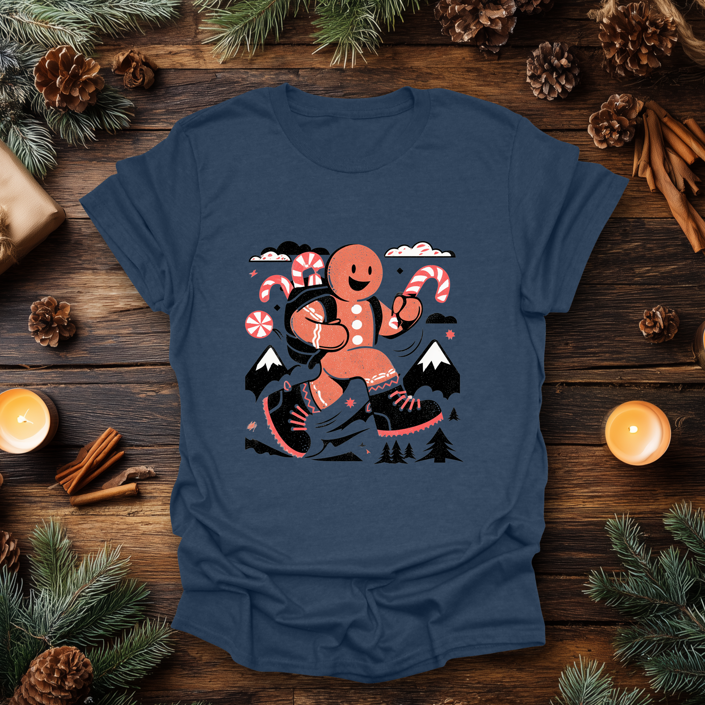 Trail Mix – Gingerbread Hiking Christmas T-Shirt