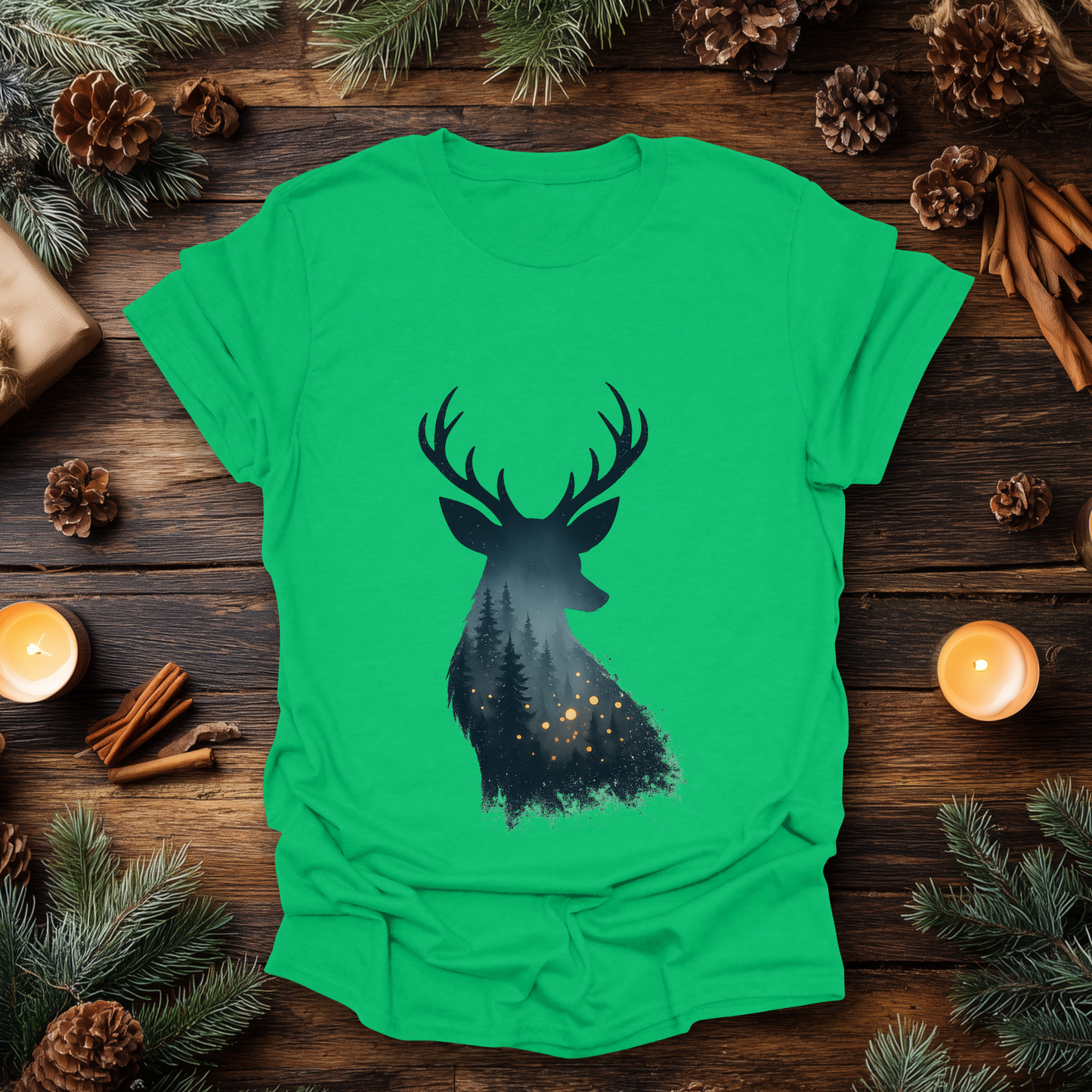Enchanted Forest Deer Silhouette T-Shirt