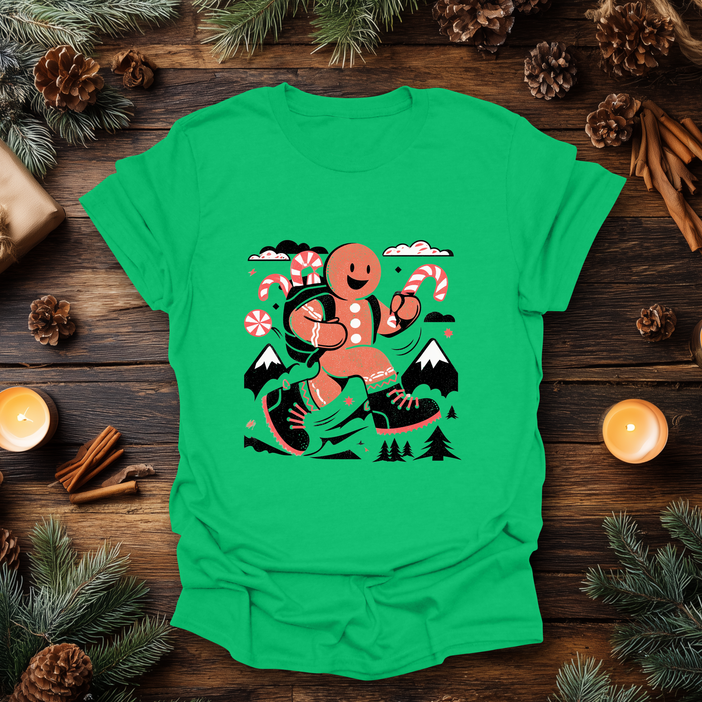 Trail Mix – Gingerbread Hiking Christmas T-Shirt