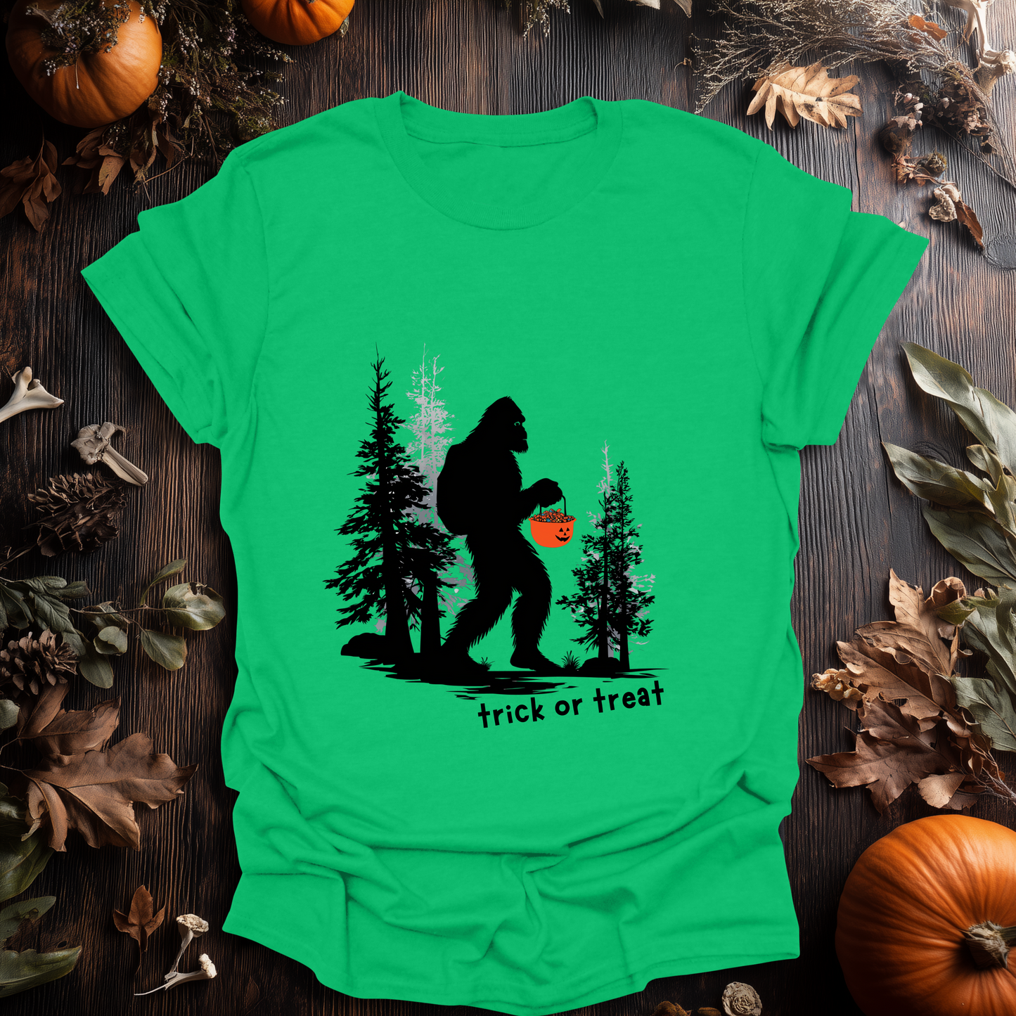 Trick-or-Treat Sasquatch Halloween T-Shirt