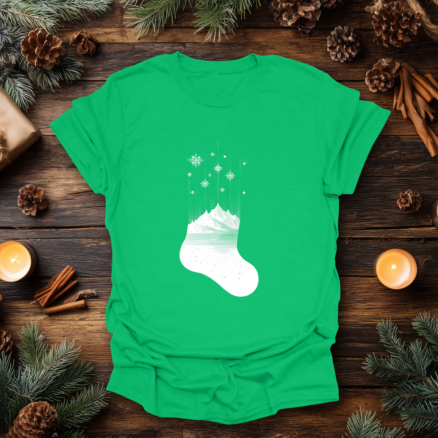 Alpine Christmas Stocking T-Shirt