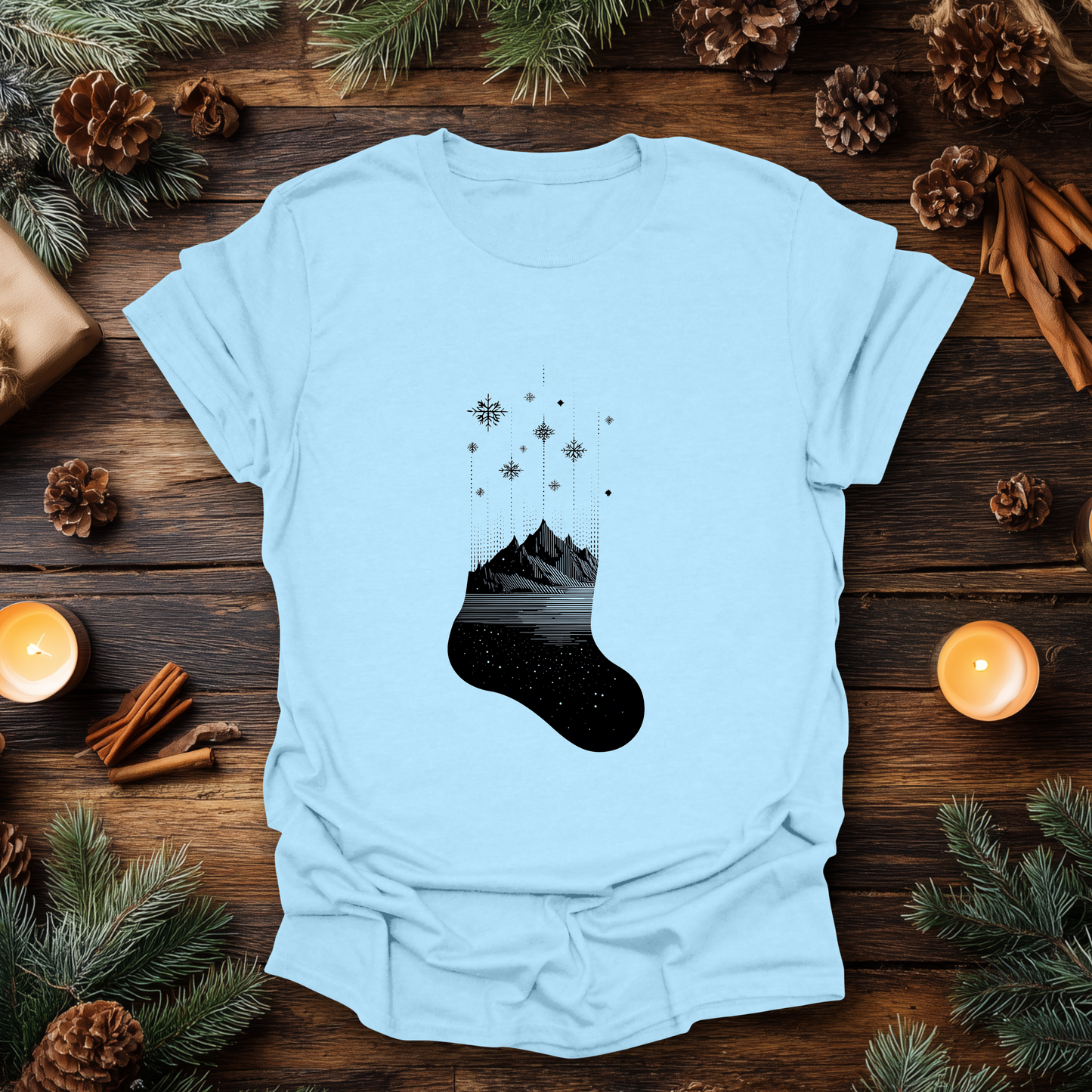Alpine Christmas Stocking T-Shirt