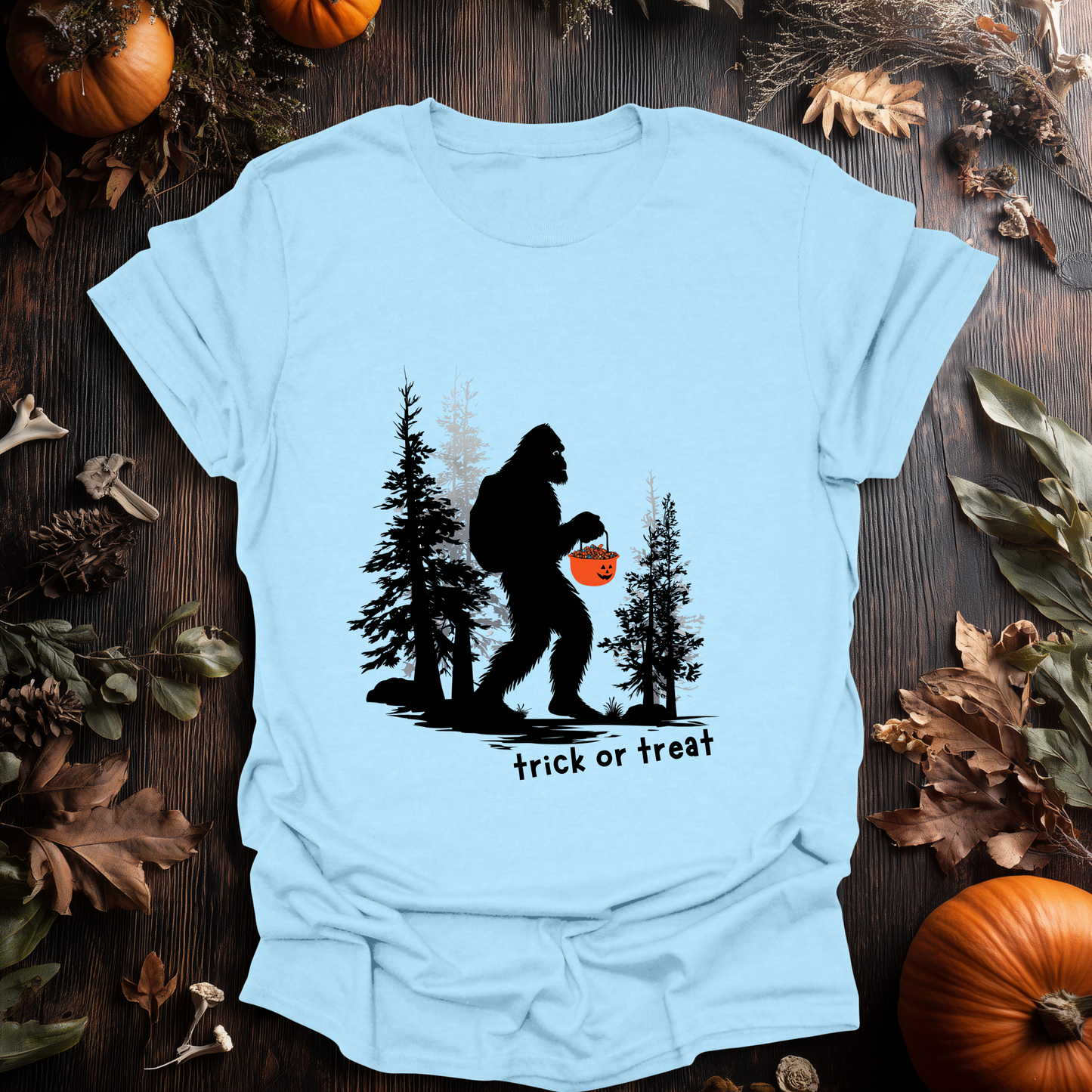 Trick-or-Treat Sasquatch Halloween T-Shirt