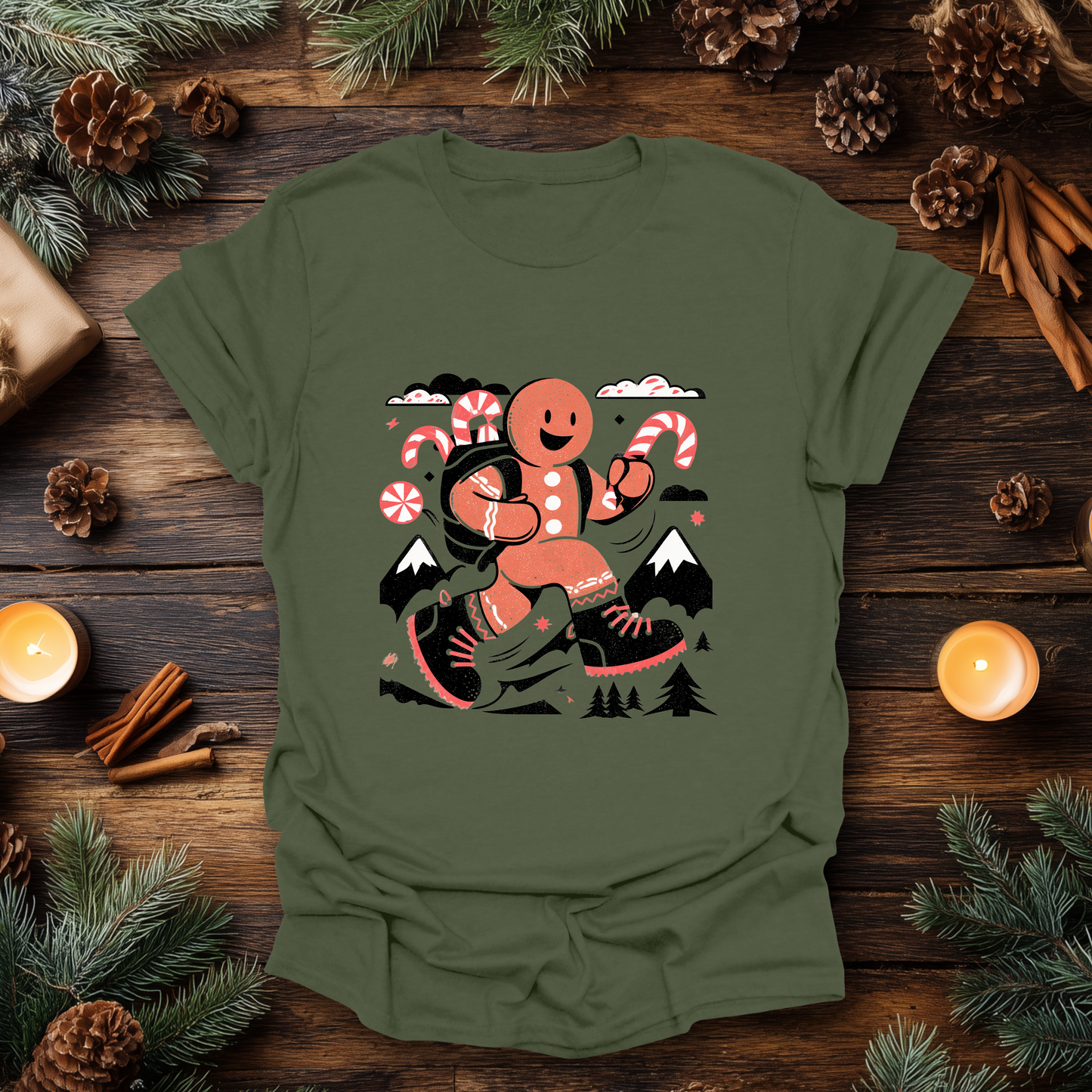 Trail Mix – Gingerbread Hiking Christmas T-Shirt