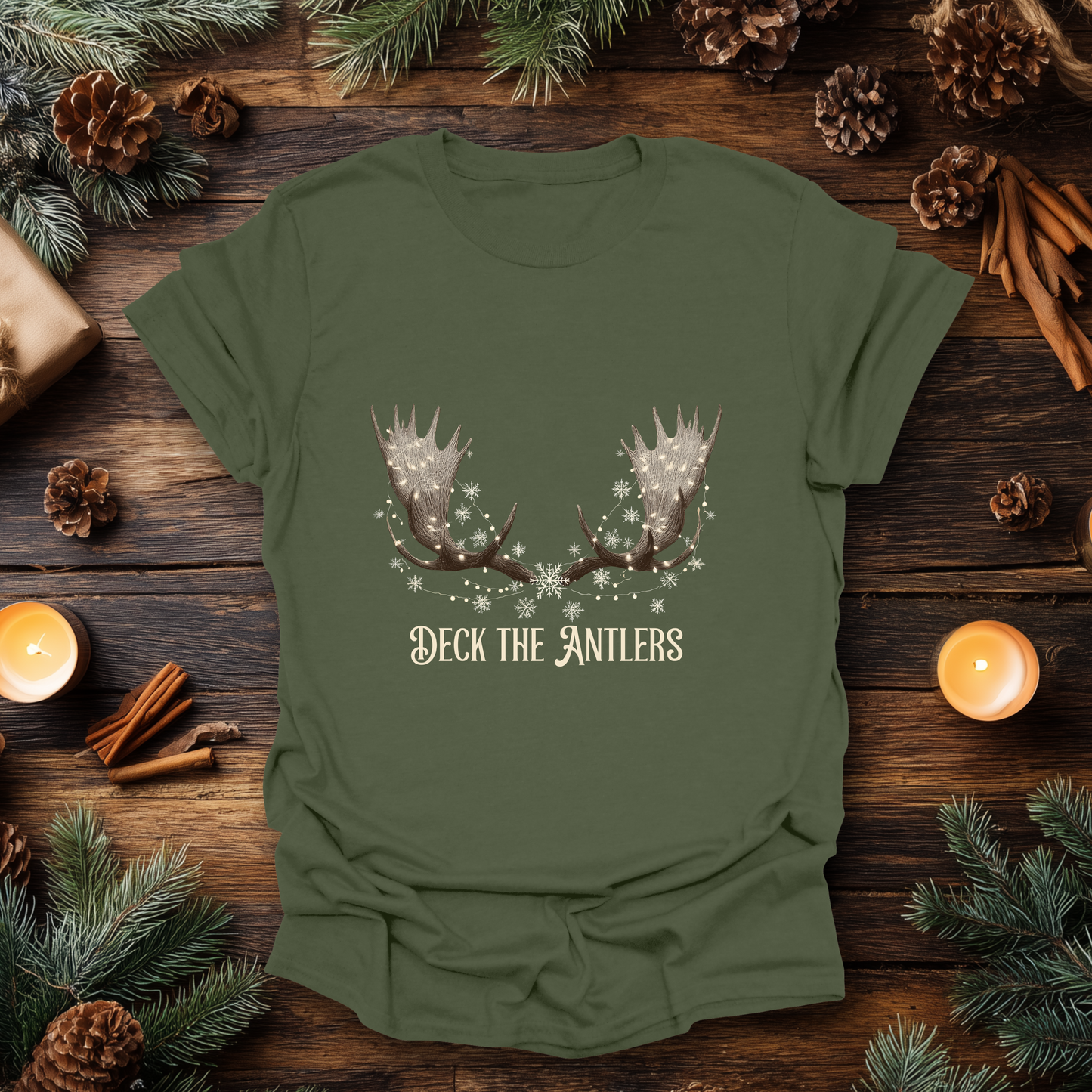 “Deck the Antlers” Christmas T-Shirt