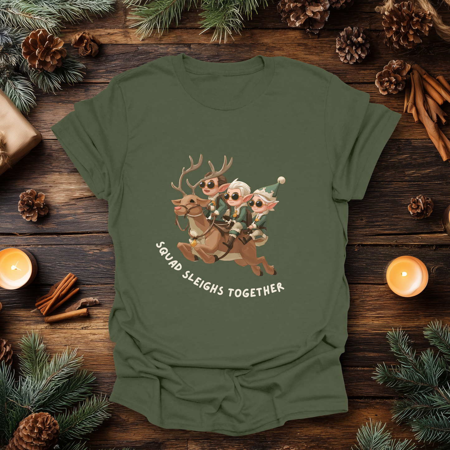 Squad Sleighs Together Christmas T-Shirt