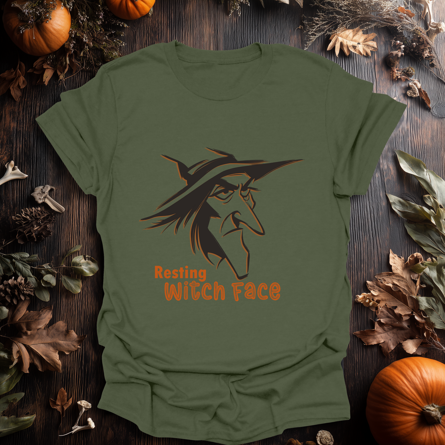 Resting Witch Face Halloween T-Shirt