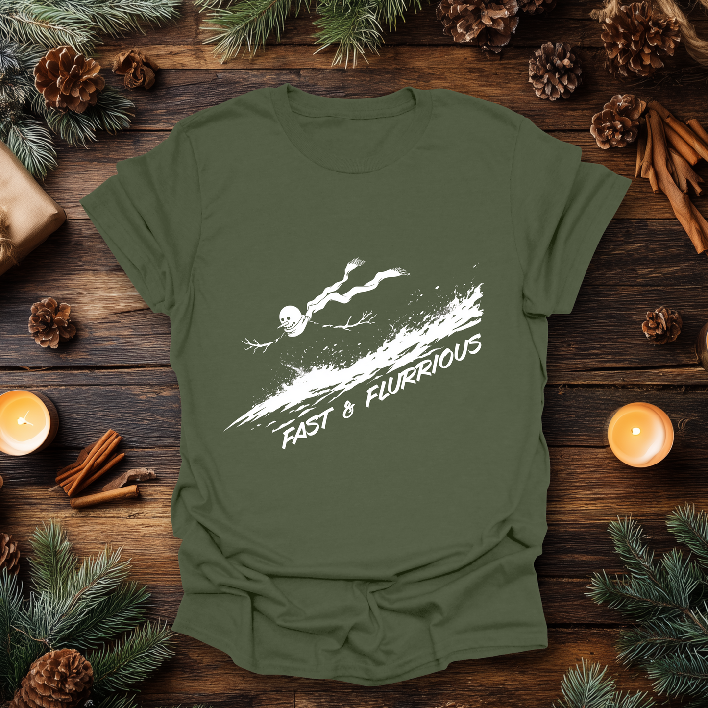 Fast & Flurrious Christmas Snowman T-Shirt