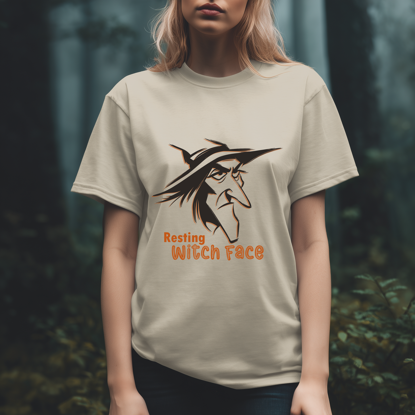 Resting Witch Face Halloween T-Shirt