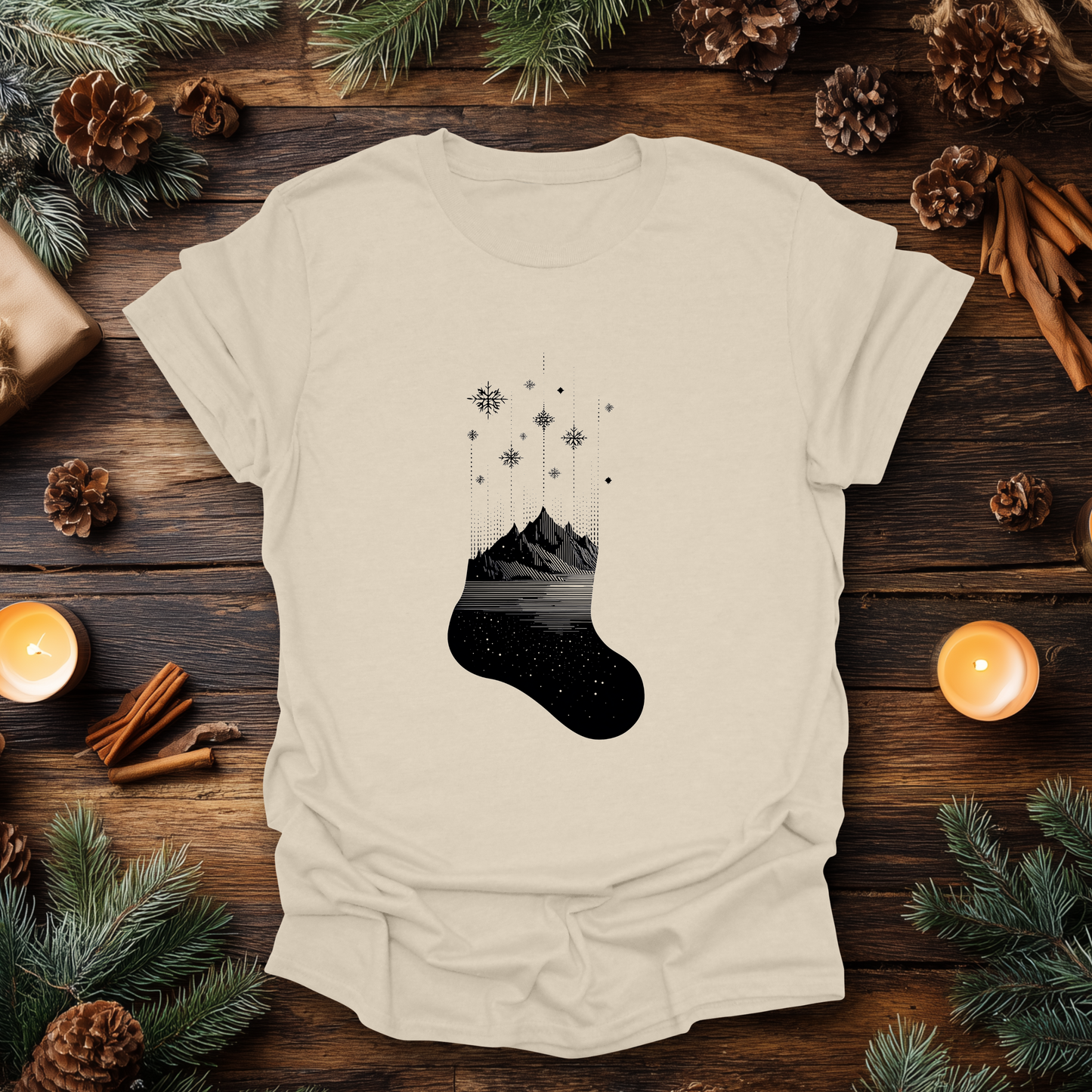 Alpine Christmas Stocking T-Shirt
