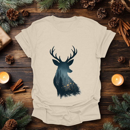 Enchanted Forest Deer Silhouette T-Shirt