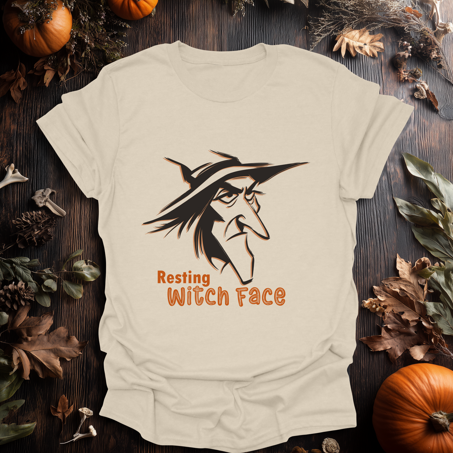 Resting Witch Face Halloween T-Shirt