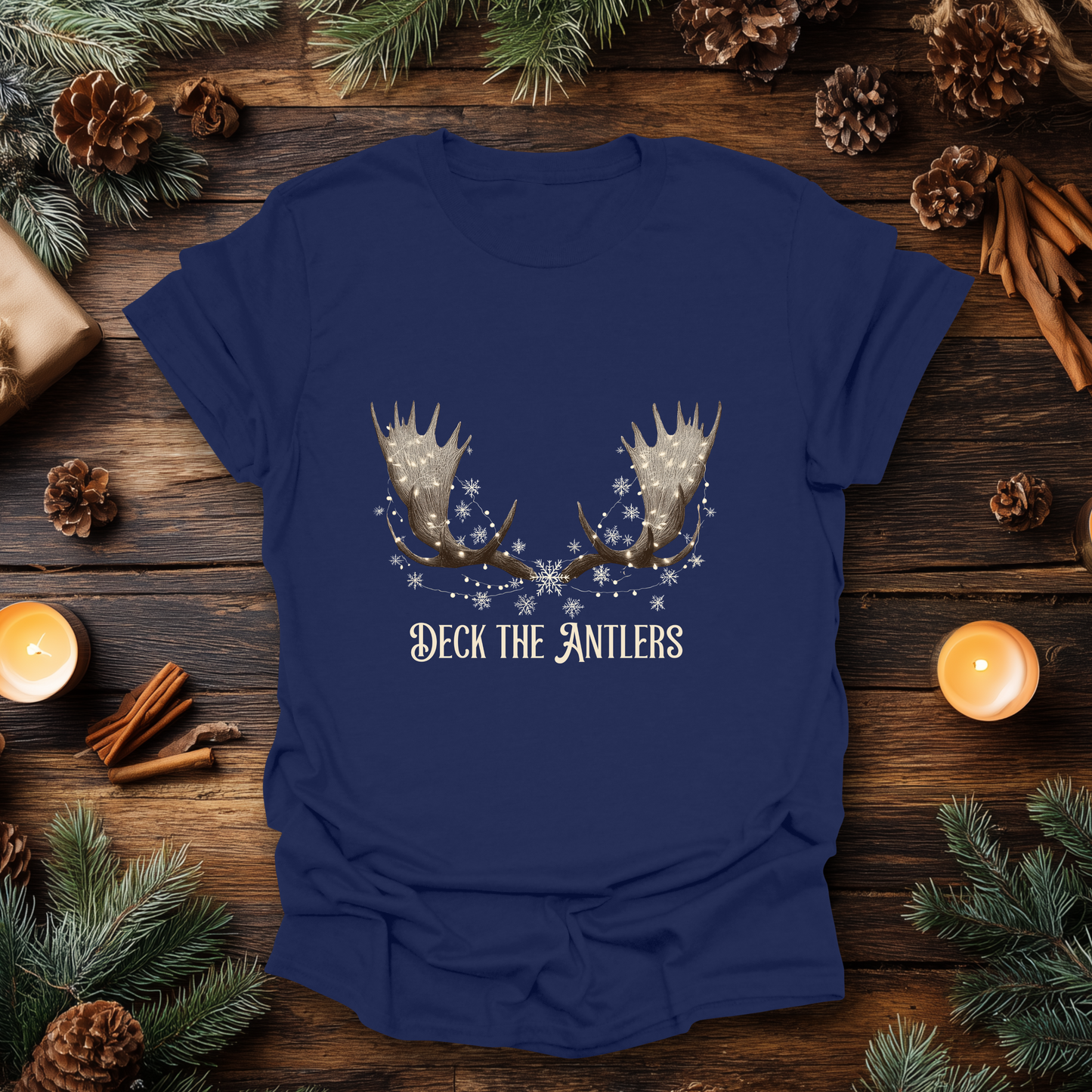 “Deck the Antlers” Christmas T-Shirt
