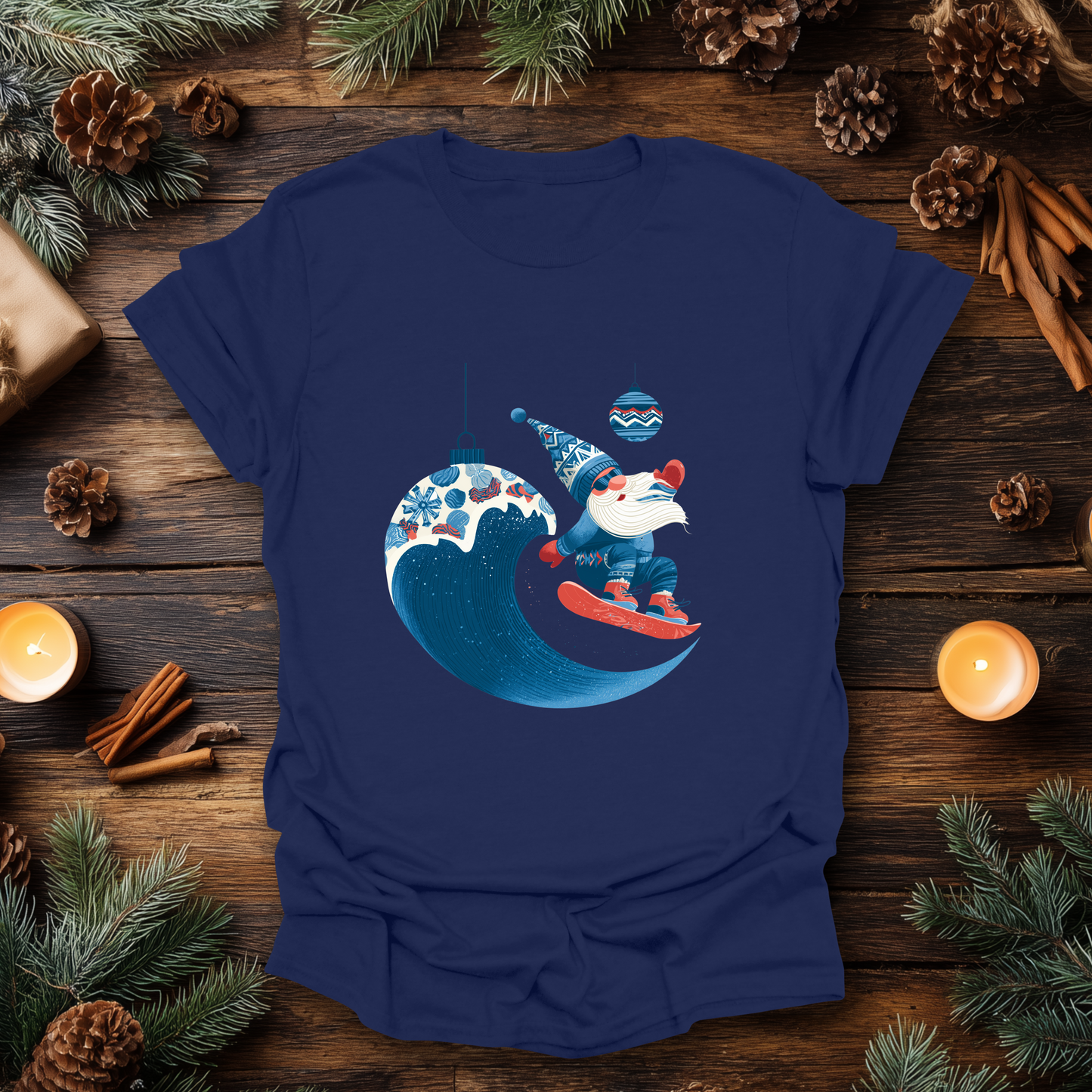 Surf’s Up Santa Gnome T-Shirt