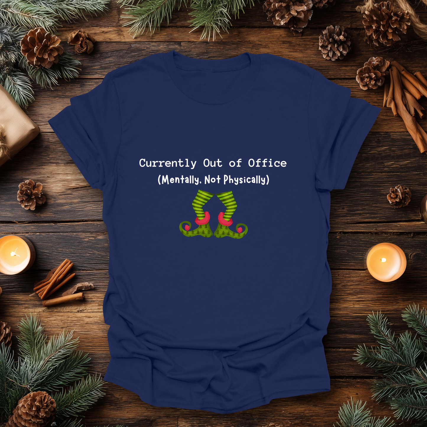 Out of Office (Mentally) Funny Christmas Tee T-Shirt