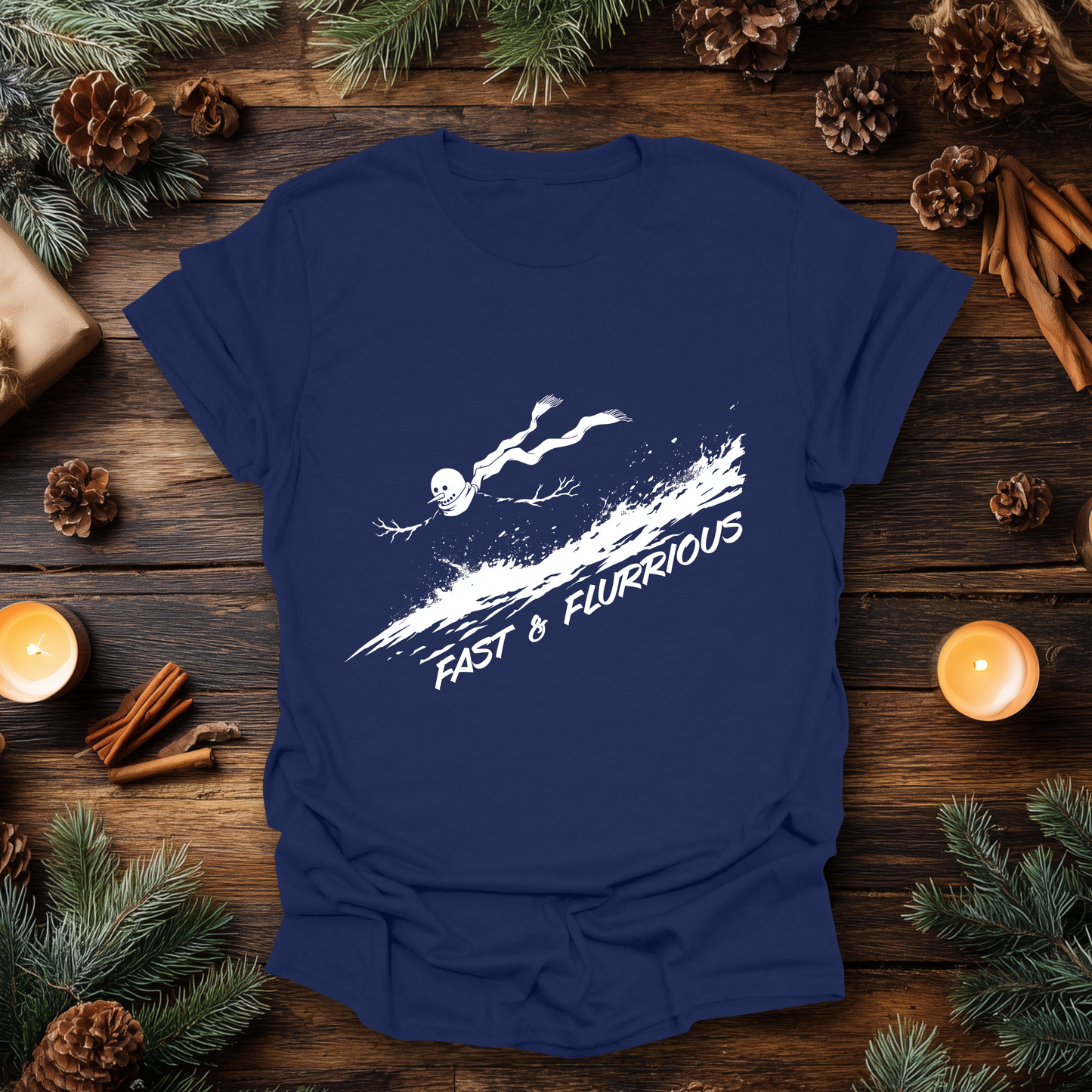 Fast & Flurrious Christmas Snowman T-Shirt
