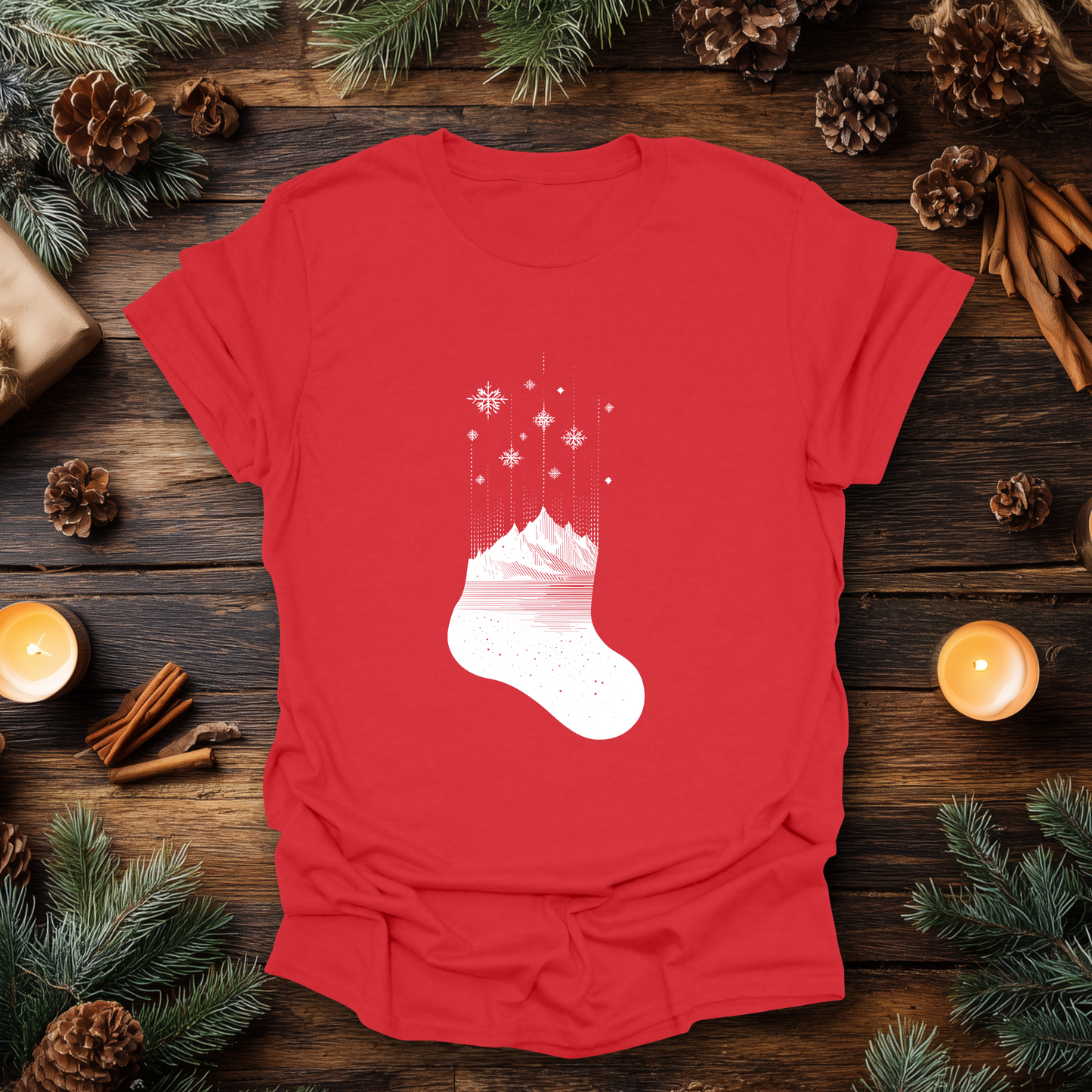 Alpine Christmas Stocking T-Shirt