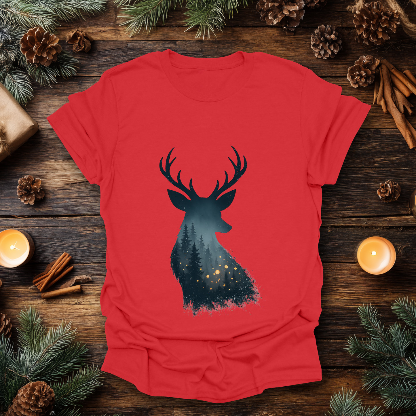 Enchanted Forest Deer Silhouette T-Shirt