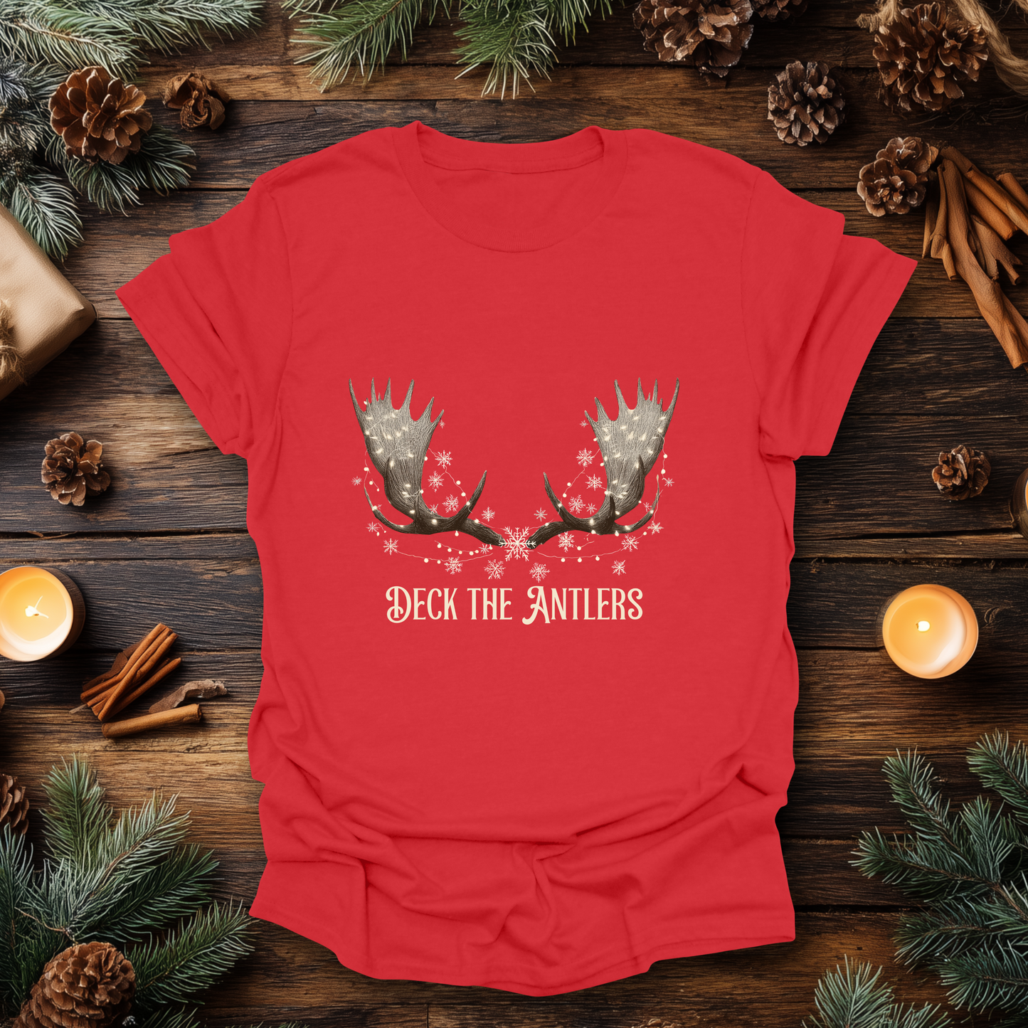 “Deck the Antlers” Christmas T-Shirt