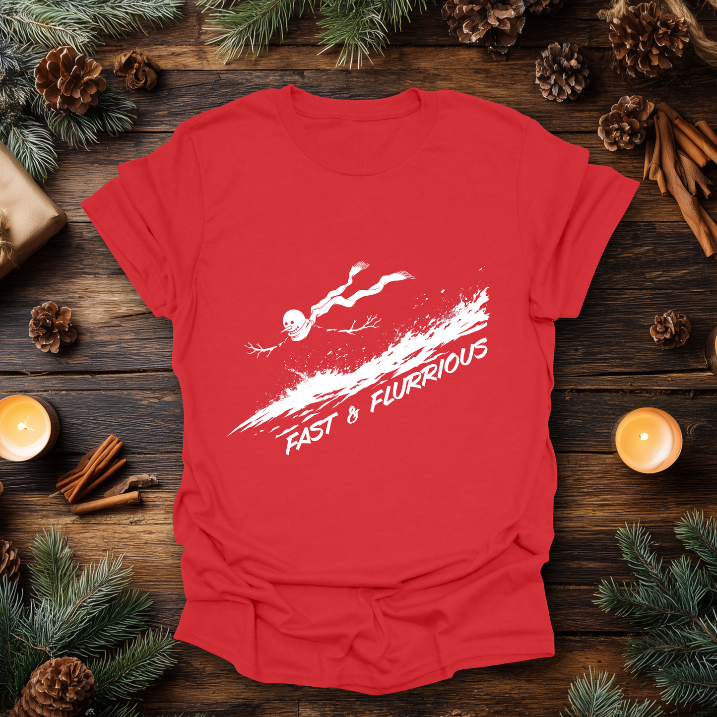 Fast & Flurrious Christmas Snowman T-Shirt