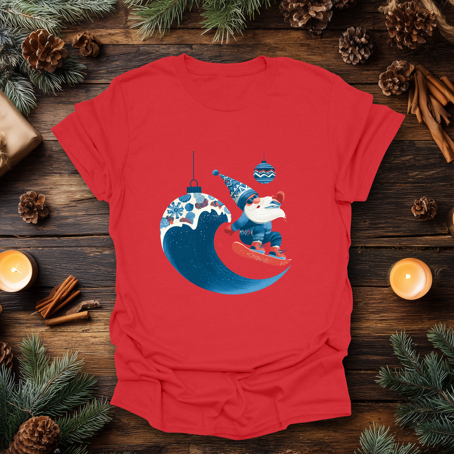 Surf’s Up Santa Gnome T-Shirt