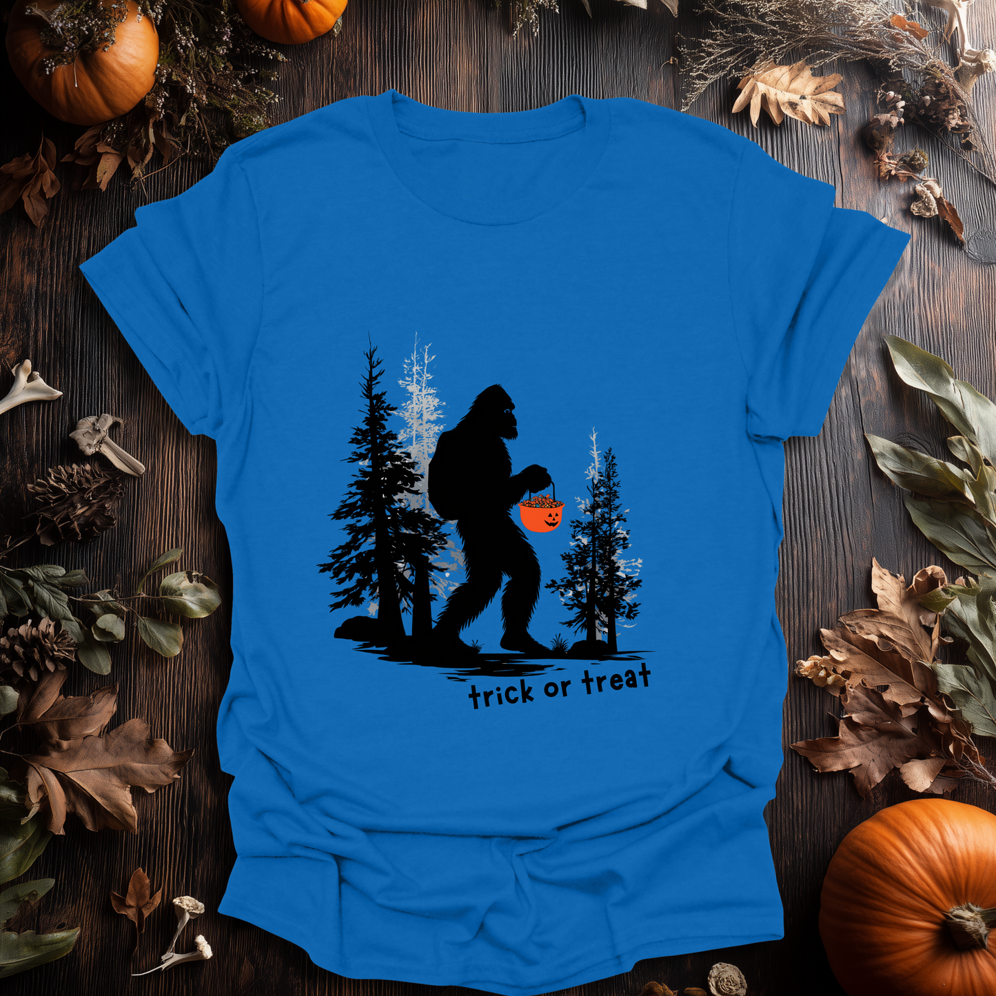Trick-or-Treat Sasquatch Halloween T-Shirt